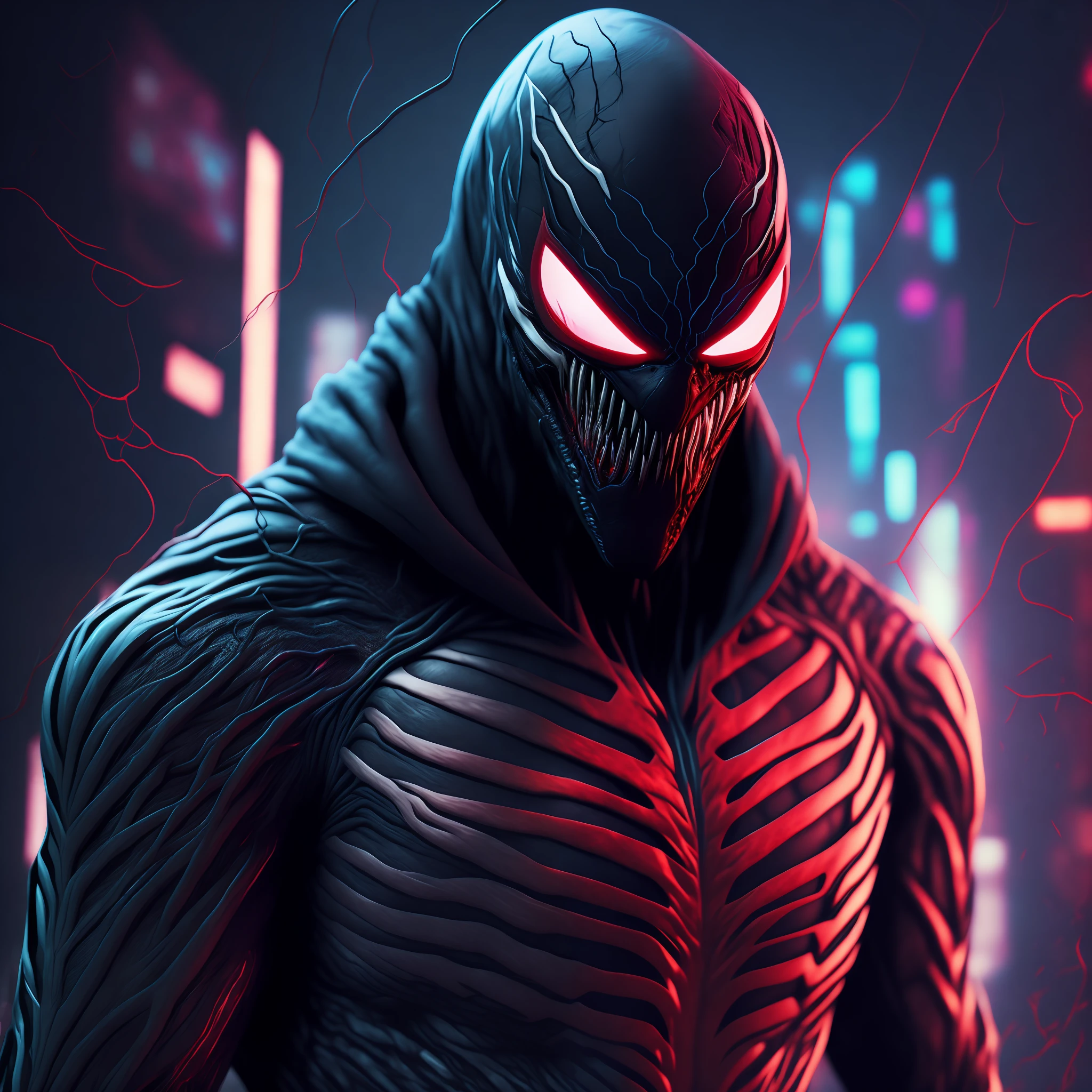 Venom (Marvel), cyberpunk, 8K.