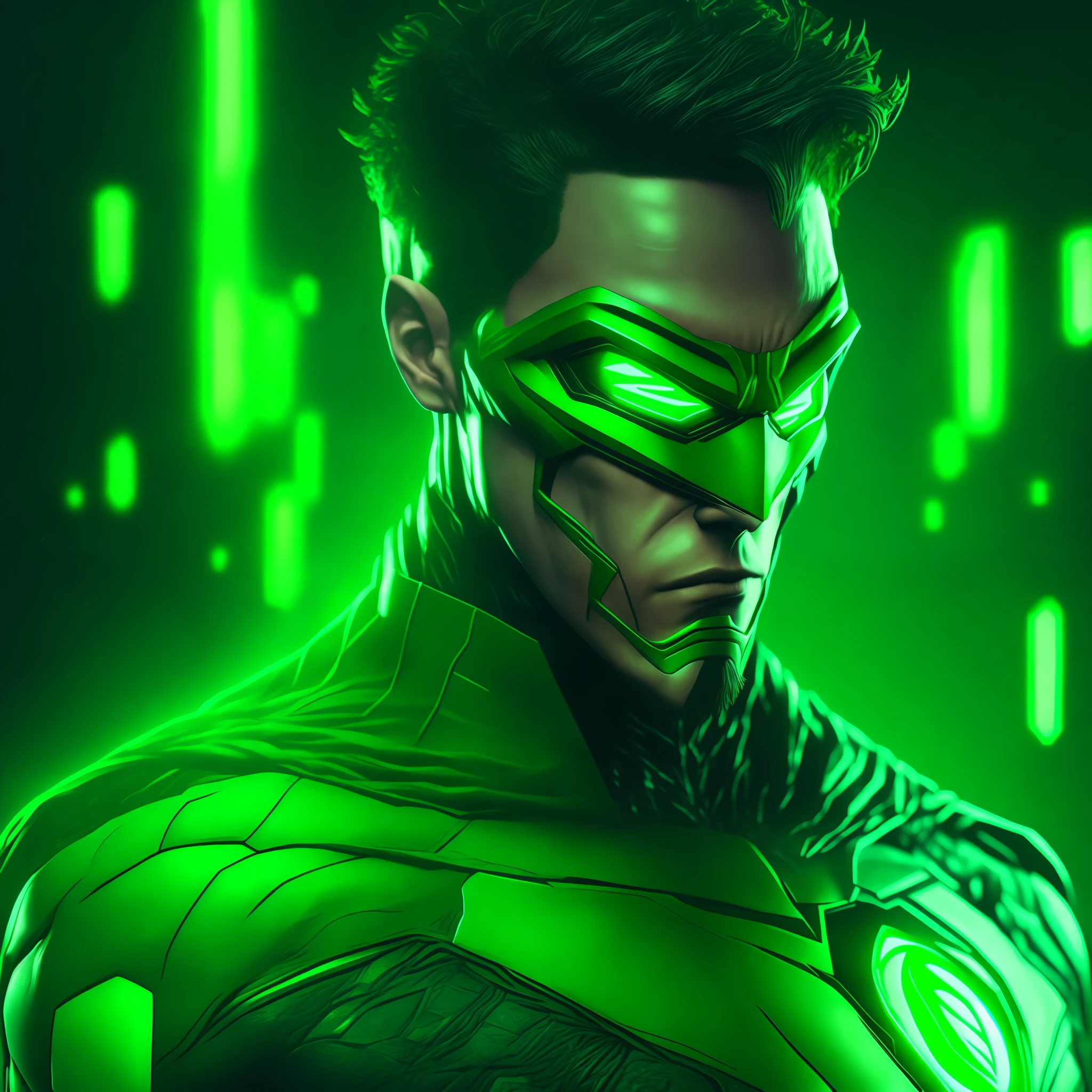 Green Lantern (DC), cyberpunk, 8K