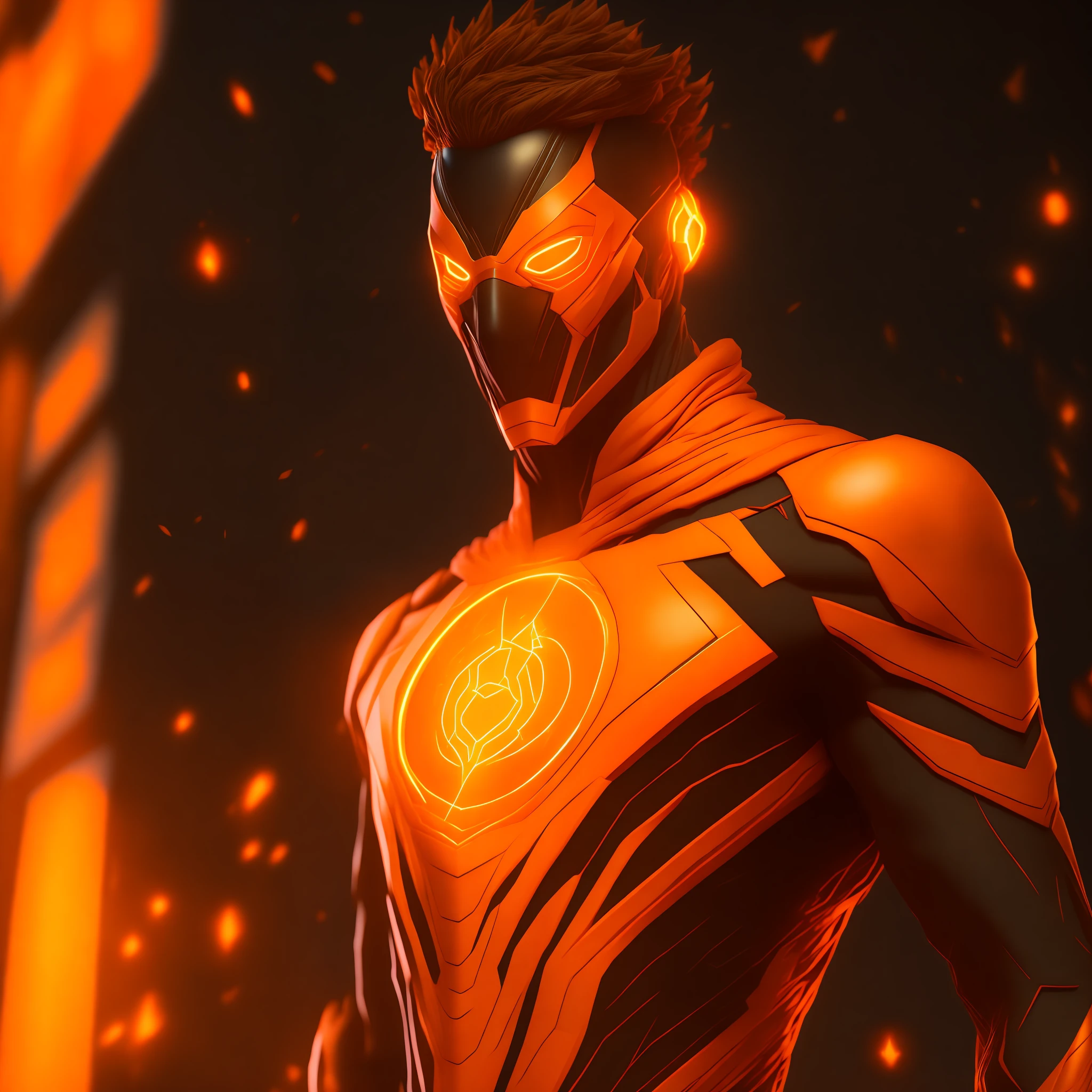 Orange Lantern / Larfleeze (DC), cyberpunk, 8K