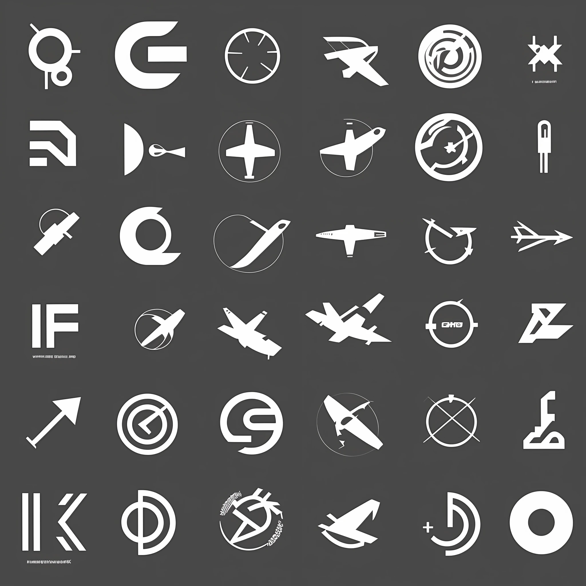 a set of various white arrows and symbols on a black background, vectorized logo style, simplistic iconography, minimalist logo vector art, iconic logo symbol, logos, vector shapes, clock iconography, simplified shapes, game icon asset, vector icon, iconography background, trademarks and symbols, inspired by Jürg Kreienbühl, logo vector art