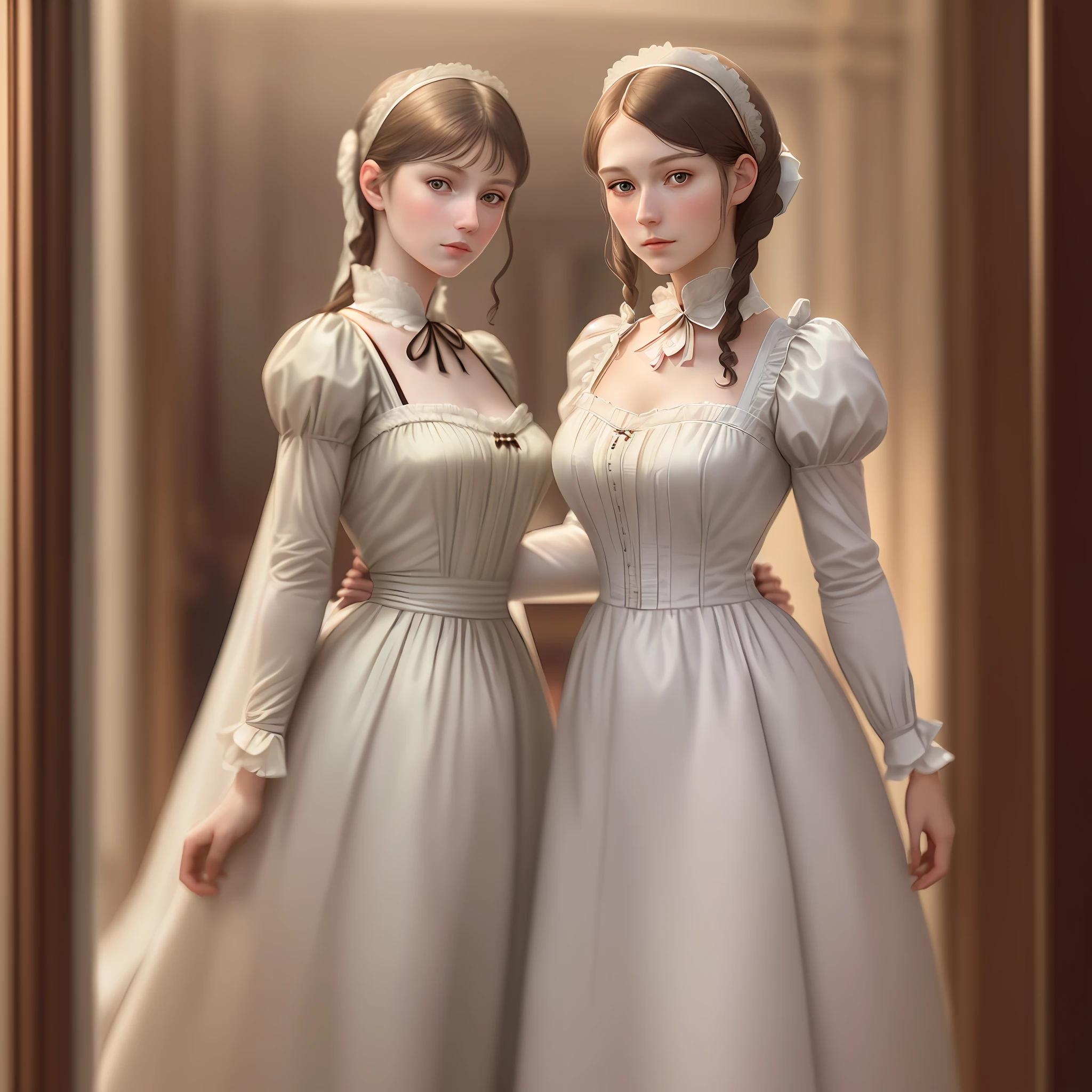 Stunningarily beautiful girl in England, Florence Nightingale, Victoria, pale skin, (((realistic face)), realistic proportions, delicate body, staring at camera, souvenir photo, maid outfit, [[realistic anatomy]], ((focus on the entire body)), (delicate illustrations: 1.4), (Renaissance art: 1.4), (ultra high resolution: 1.2), ( Photorealistic: 1.4), (8K, RAW Photo: 1.2), (Soft Focus: 1.4), (18 years old: 1.3), (Sharp Focus: 1.4), Beautiful face with great detail, Pure Rose Face_V1, Photorealistic illustration, Natural light lighting, interior, red carpet, antique furniture
