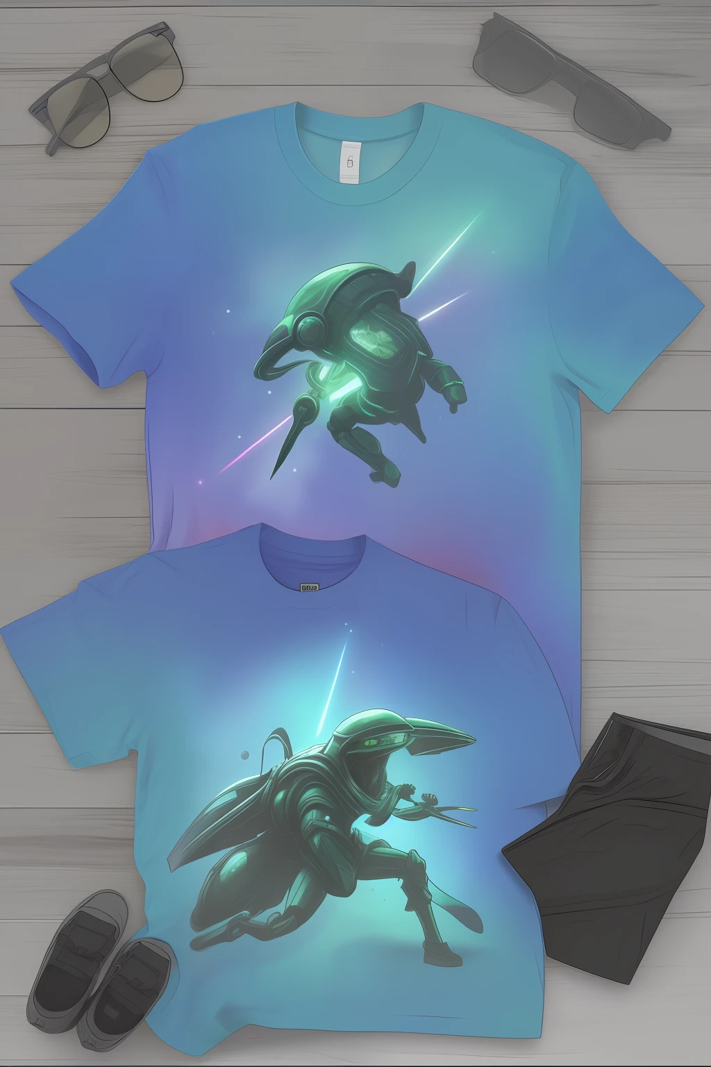 Alien space battle tee shirts design