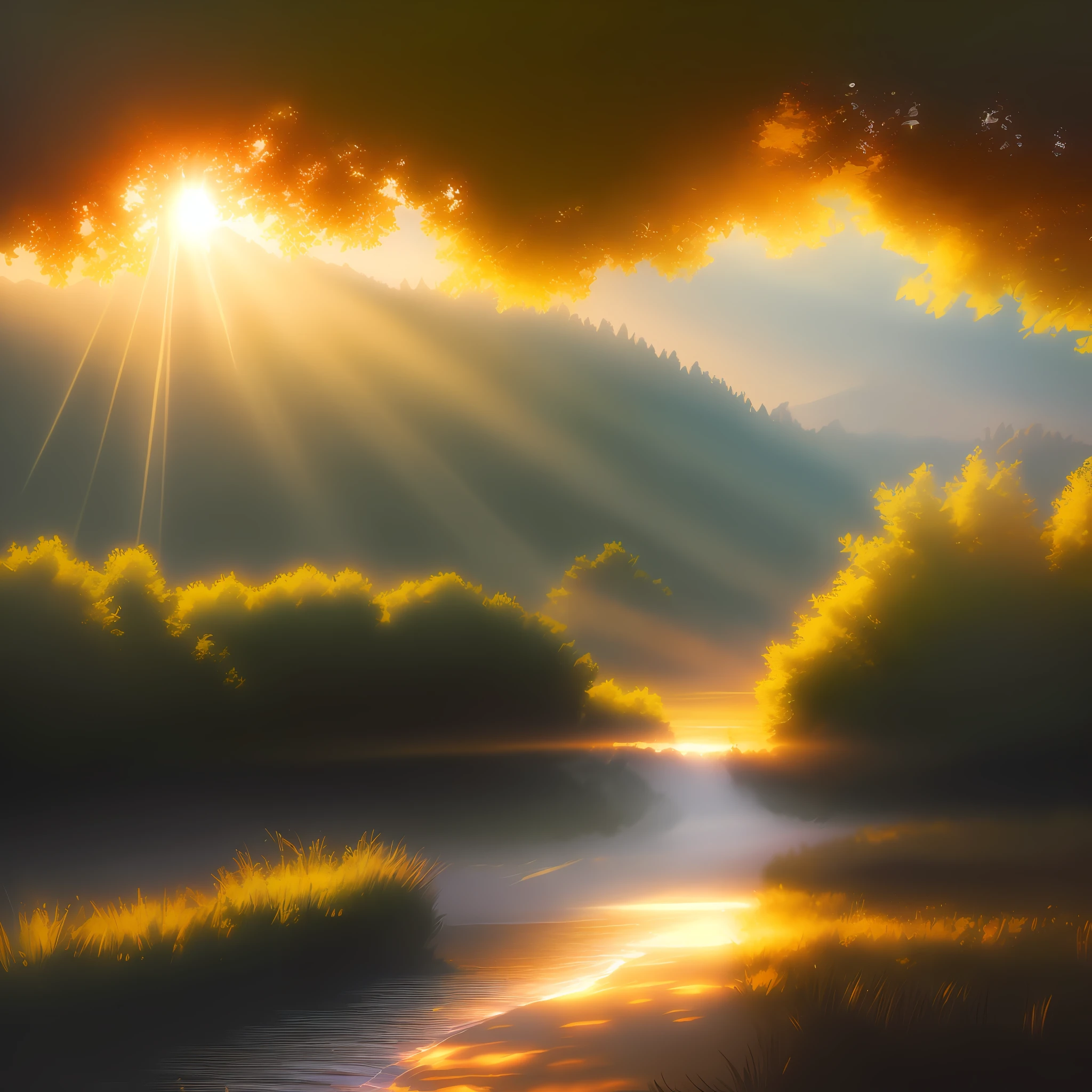 digital painting, best quality, impressionism, ligne claire, vibrant colors, volumetric lighting. soft light, diffused lighting, radiant light rays