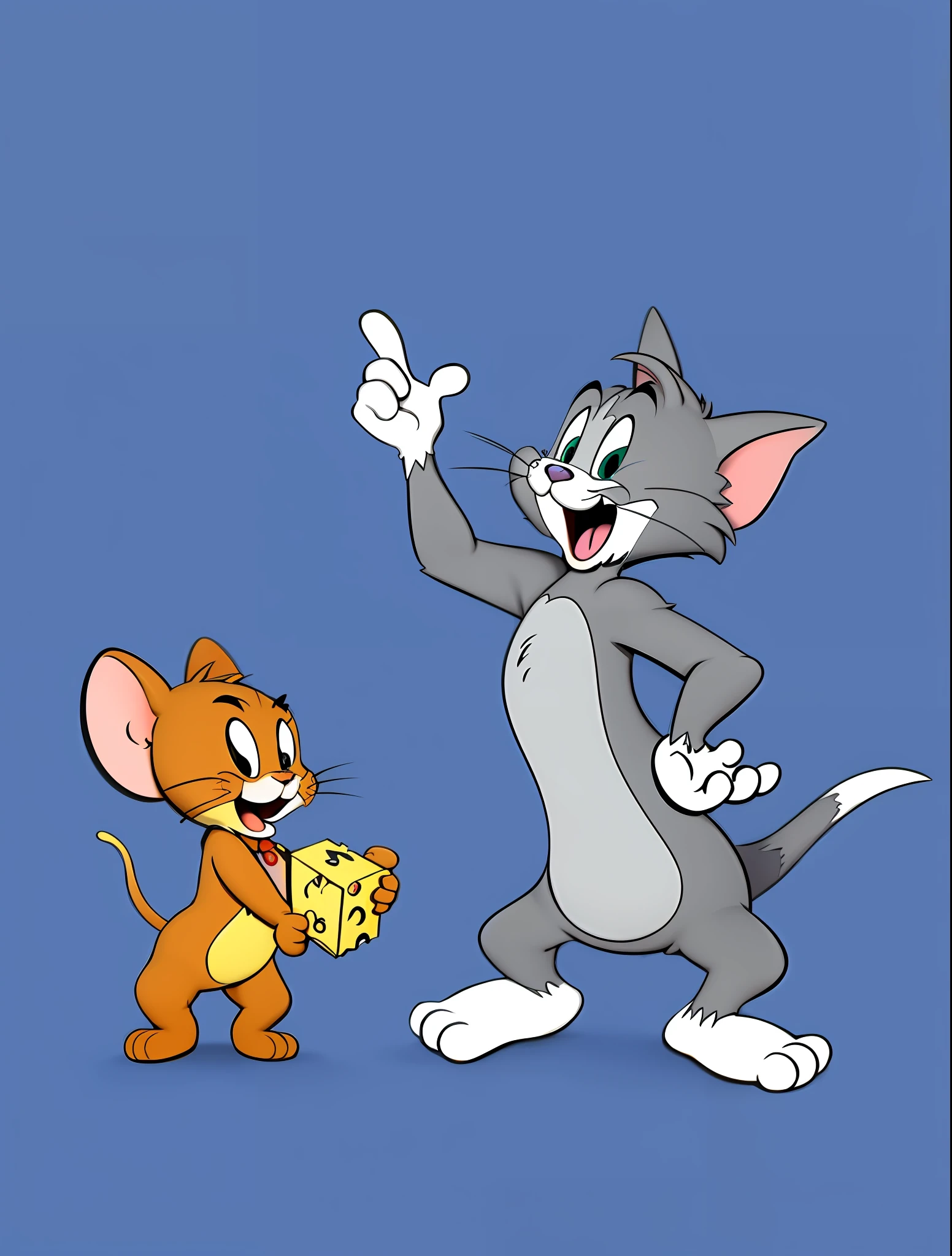 (Masterpiece), (Extreme), (Ultra Verbose), (Prime: 1.9), Cartoon Cat and Mouse Waving a Paw, Tom and Jerry, Jerry, Tom and Jerry in Real Life, Animated Cartoon Series, Acrace catoon, Dusty, Smoky, Hannah Barbera, Animated Series, Animated Films for Children, Gendy Tartakovsky, Disney Cartoons, Cartoon Art, Cartoon Characters, Cartoon Illustrations, Official Art, Cartoons for Kids