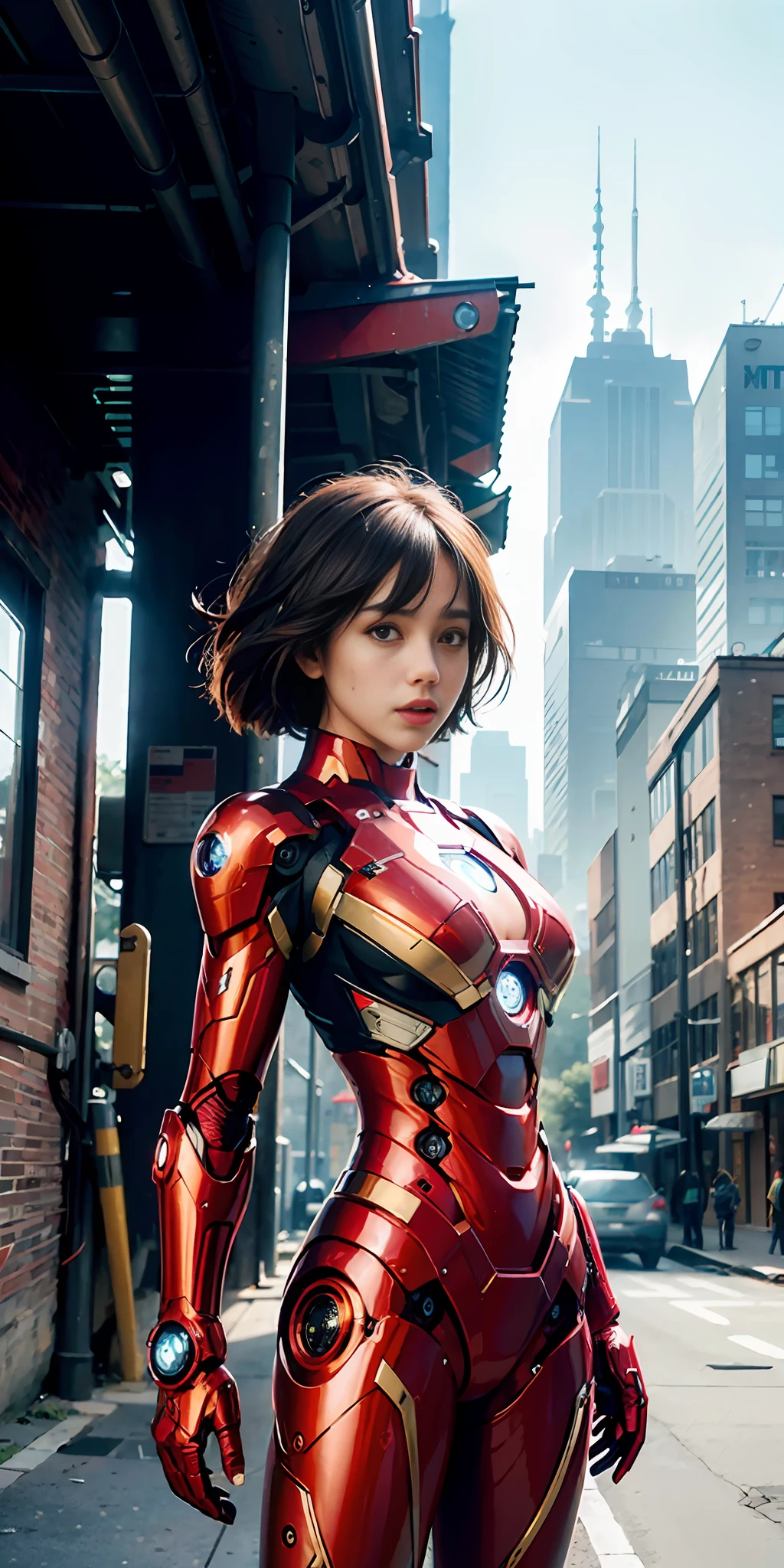 (1girl:1.3), solo,__body-parts__, official art, unity 8k wallpaper, ultra detailed, beautiful and aesthetic, beautiful, masterpiece, best quality, RAW, masterpiece, super fine photo,, best quality, super high Resolution, photorealistic, sunlight, full body portrait, stunningly beautiful,, dynamic pose, delicate face, vibrant eyes, (side view), she is wearing a futuristic Iron Man mech, red and gold, Highly detailed abandoned warehouse background, detailed face, detailed complex busy background, messy, gorgeous, milky, high detailed skin, realistic skin details, visible pores, sharp focus, volumetric fog, 8k uhd, dslr camera, High quality, film grain, fair skin, photorealism, lomography, sprawling metropolis in a futuristic dystopia, view from below, translucent