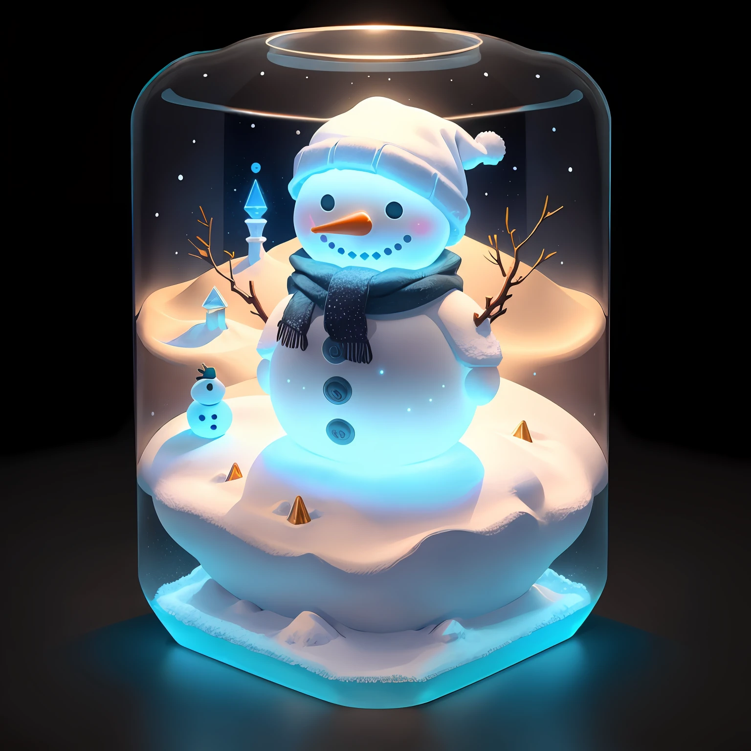 snowman from sand, dimetric view, high quality, game design, transparent color