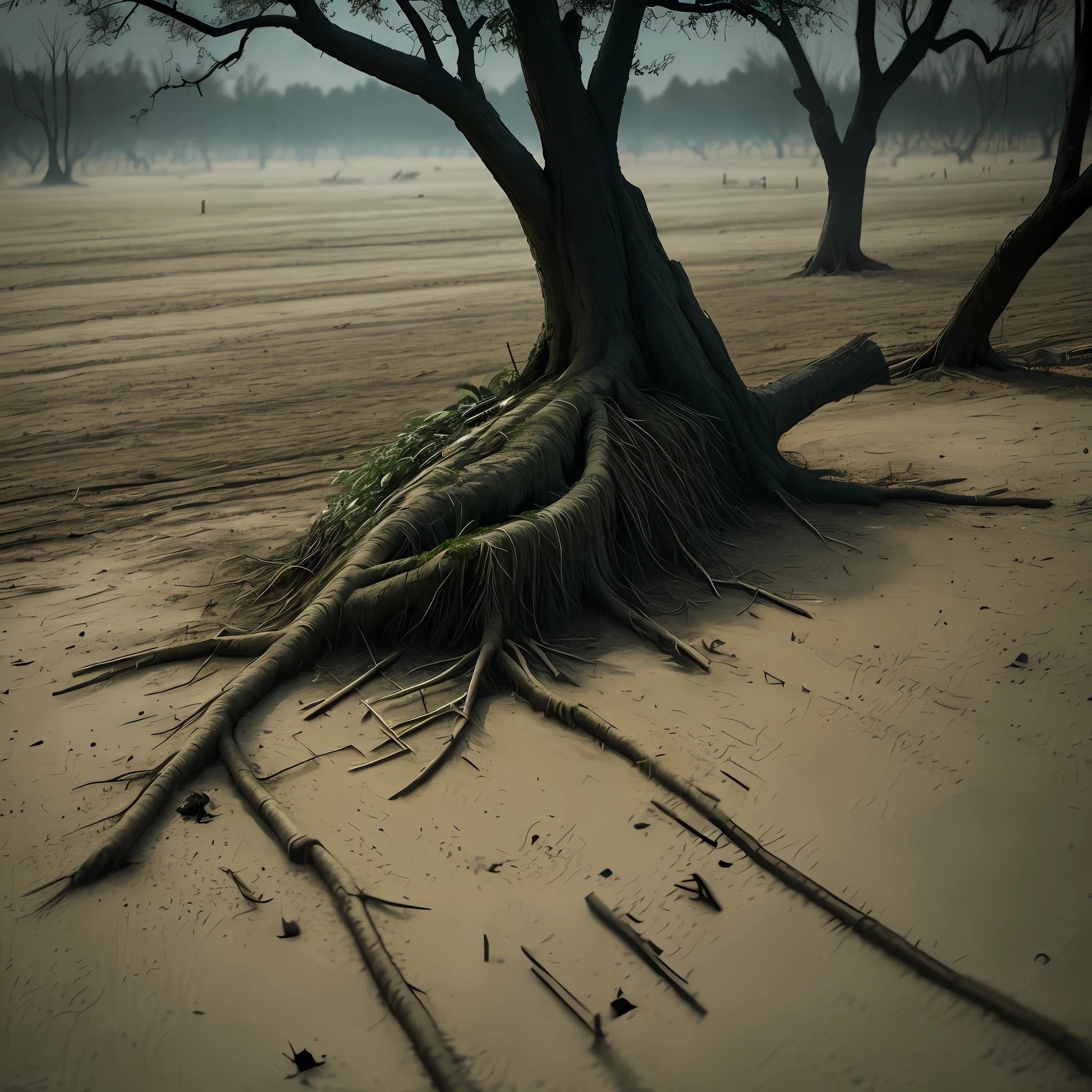 Midight,In Dead Body Placed, 1 Tree,Night bird,Satan
