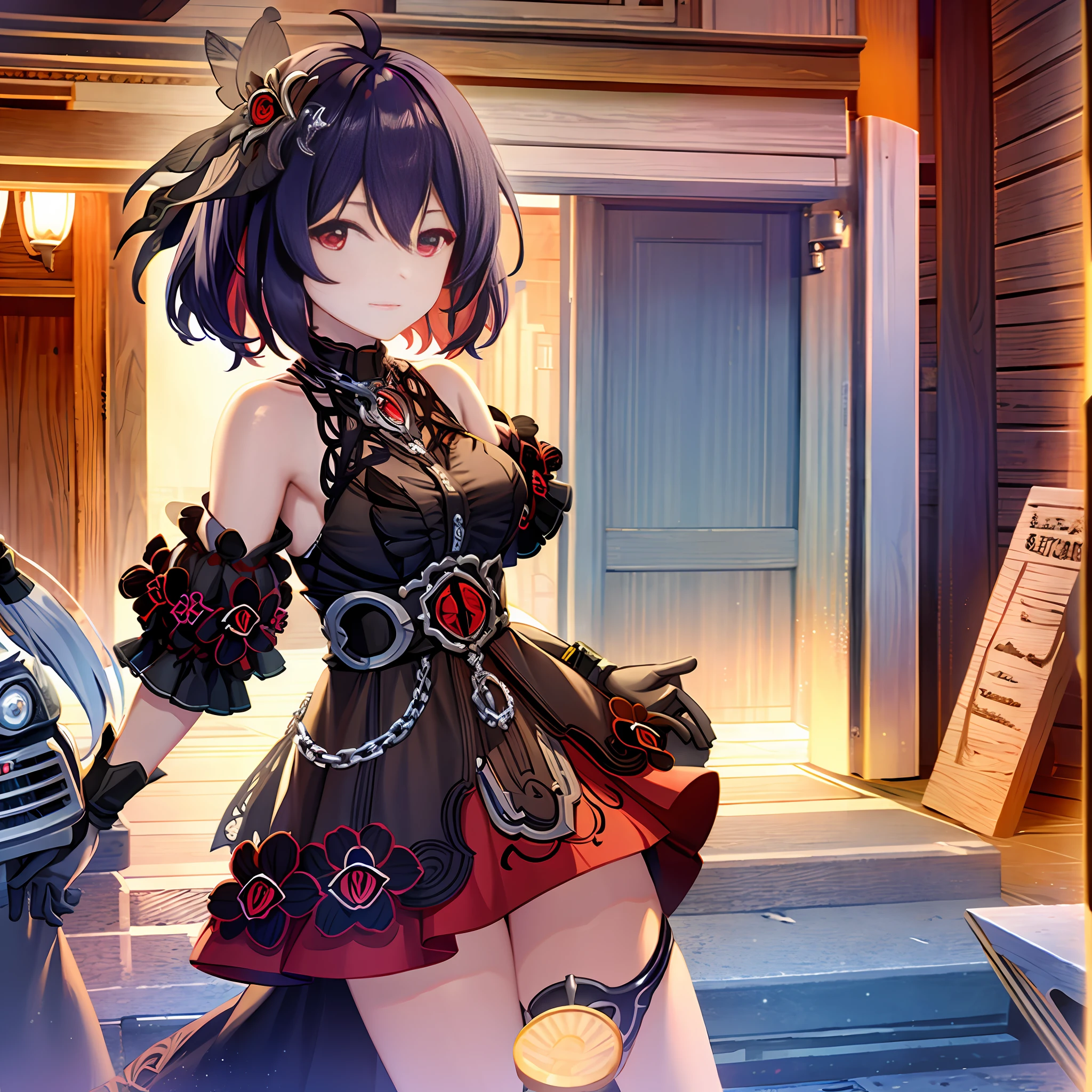 1girl, cowboy shot, Stygian,