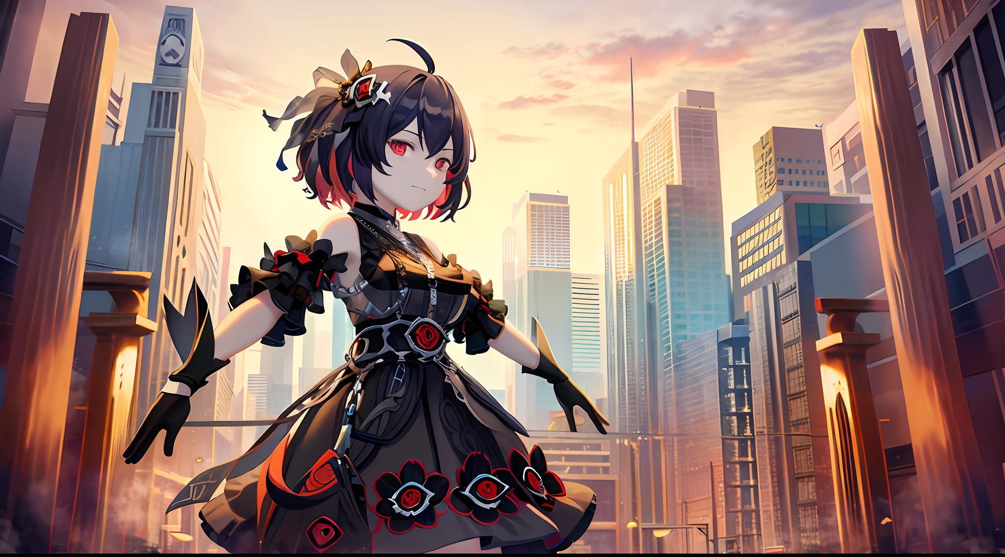 1girl, cowboy shot, Stygian,