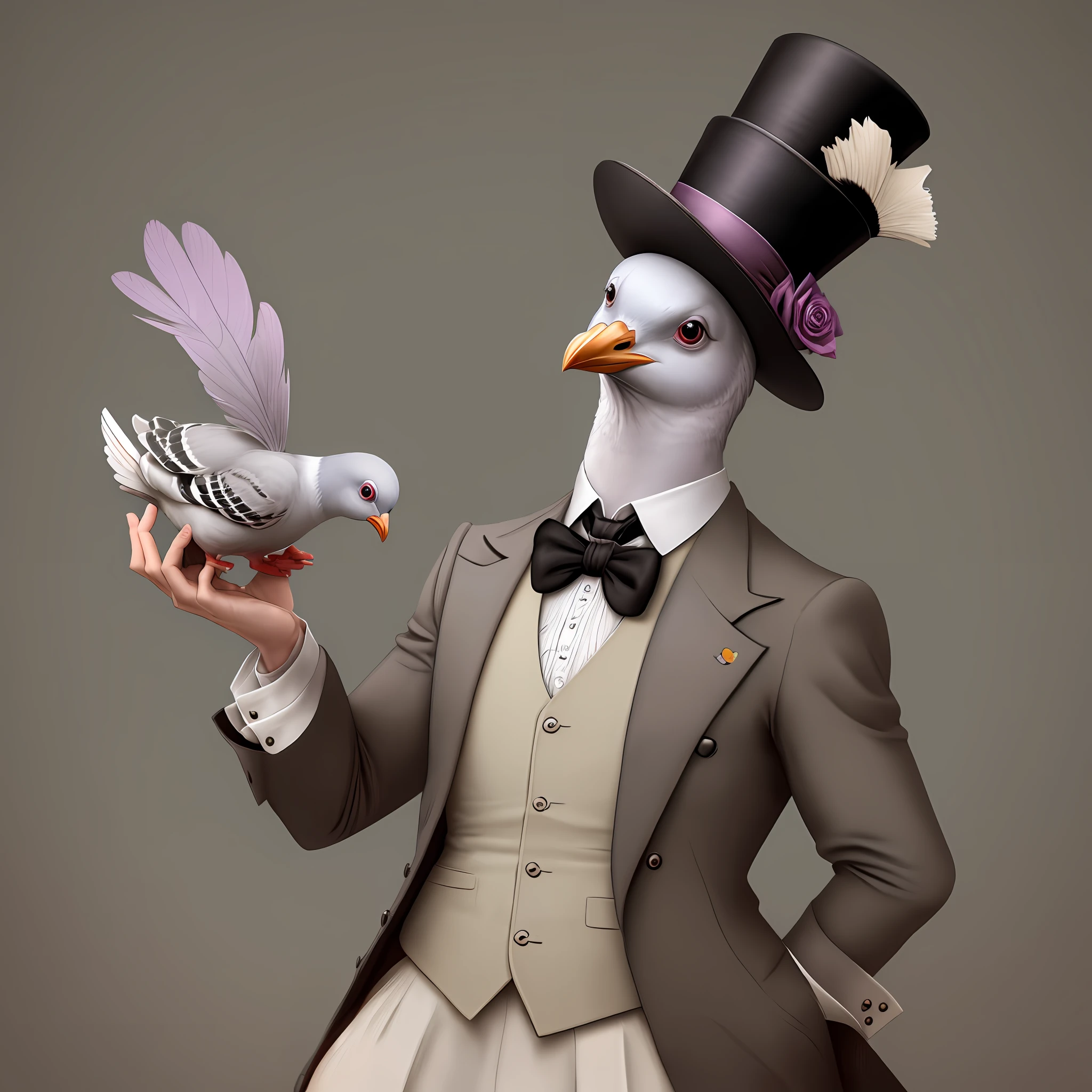 Pigeon in top hat