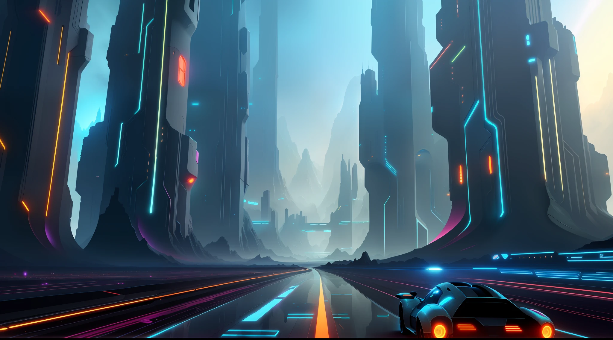 futuristic city with futurism, futuristic environment, futuristic valley, futuristic arena, futuristic landscape, futuristic street, futuristic city street, sci-fi environment, inspired by Kilian eng, futuristic setting, sci-fi environment, sci-fi landscape, sci-fi landscape, sci-fi landscape, futuristic city background