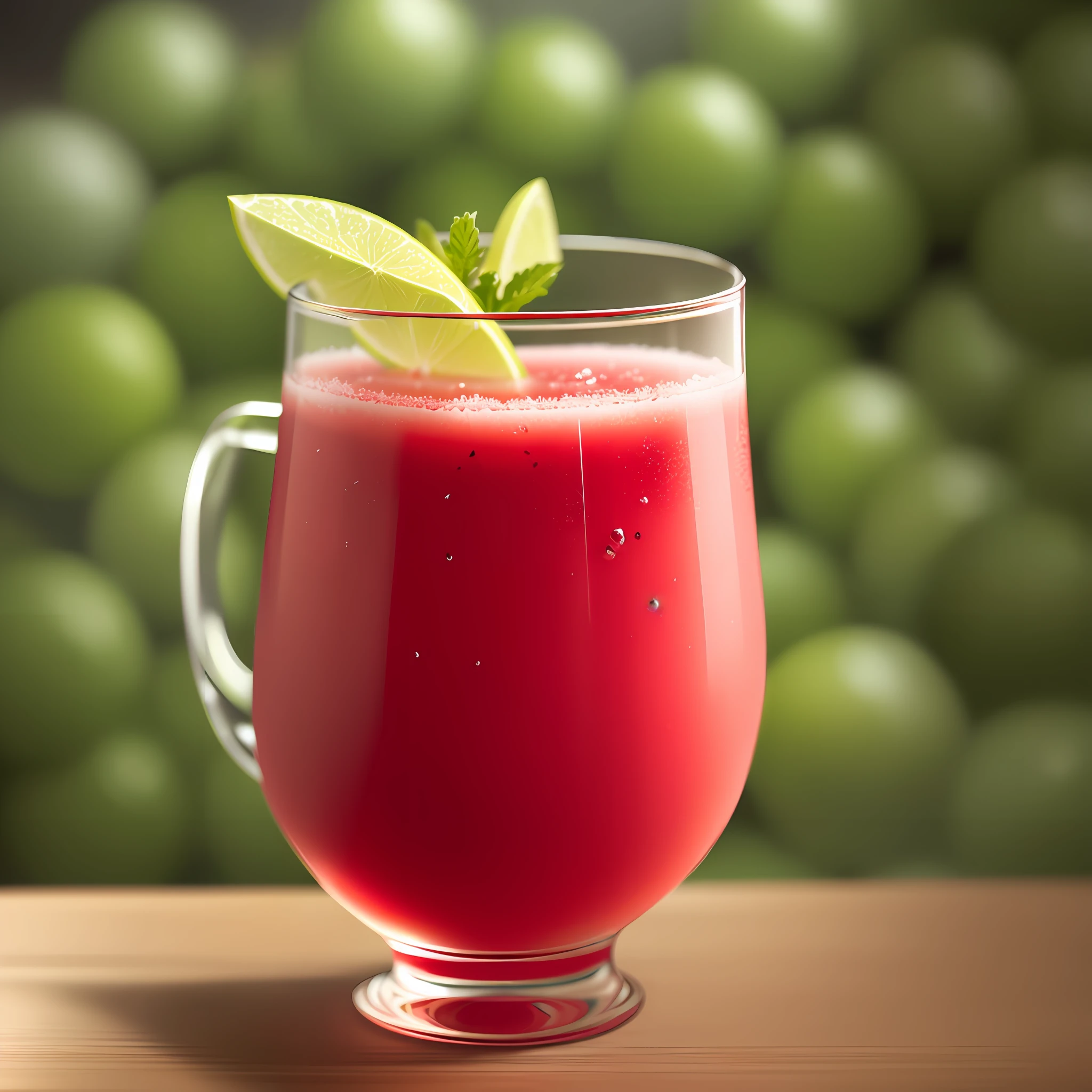 a glass of watermelon juice, slightly blurred soft cinematic background, 4k, HD.