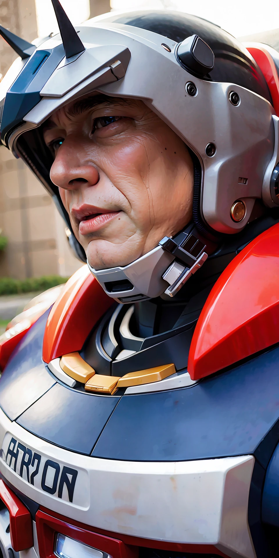 Gundam, RX78-2, hyper realistic, portrait, cyborg