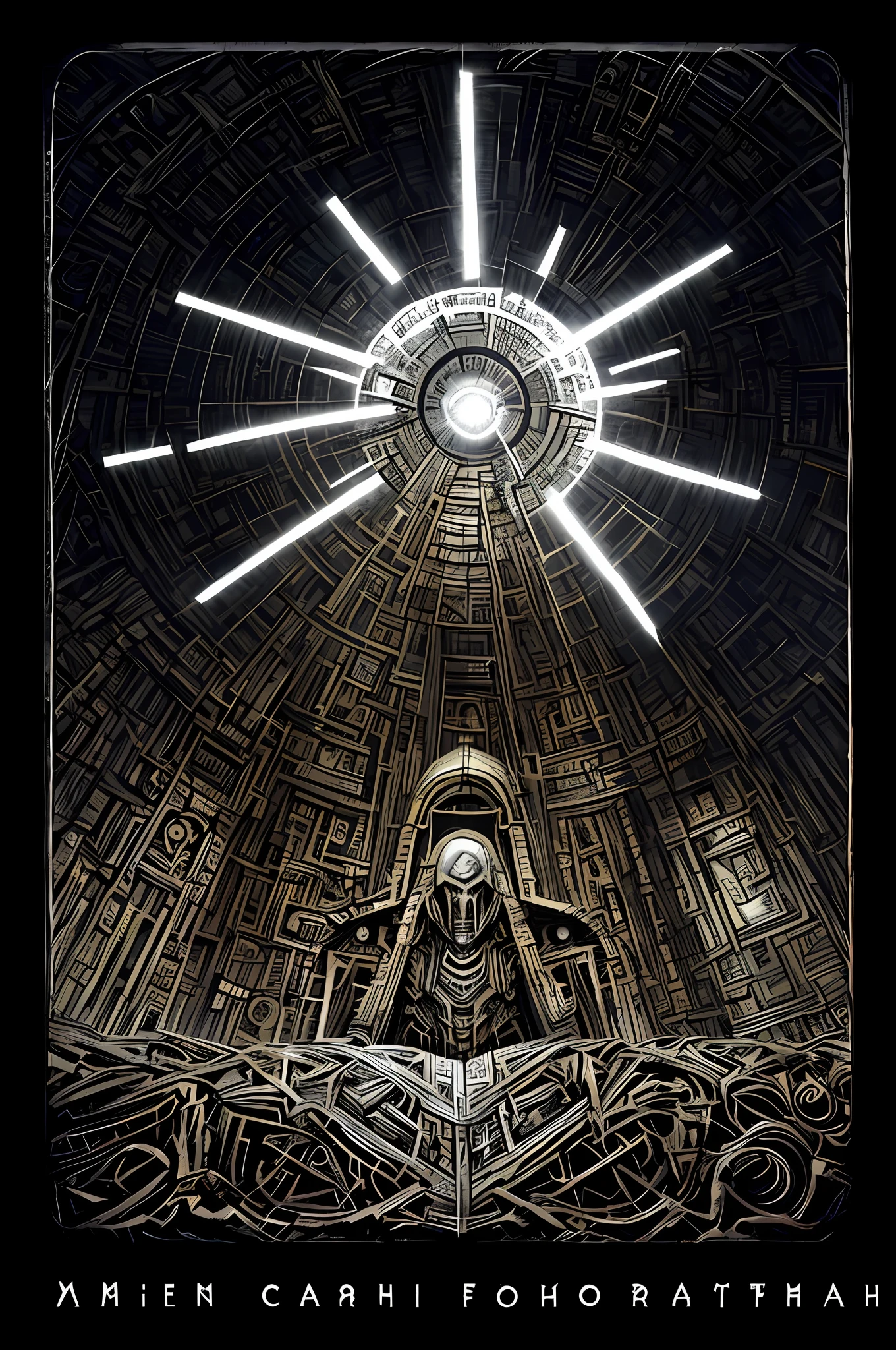 gian monster, Cosmic Horror Illustration, Mark Riddick, Cosmic Horror Concept Art, Lovecraftian Cosmic Fear, Beksinski y Dan Mumford, Great Old One, Cosmic Horror Creature, A Massive Celestial Giant God, Highly Detailed Dark Art, Azathoth, Cosmic Horror Style, Beksinski y Alex Gray, Meditations on Moloch CADENAS SUJETANDOLO A UNA ESTRELLA CON LA BOCA ABIERTA