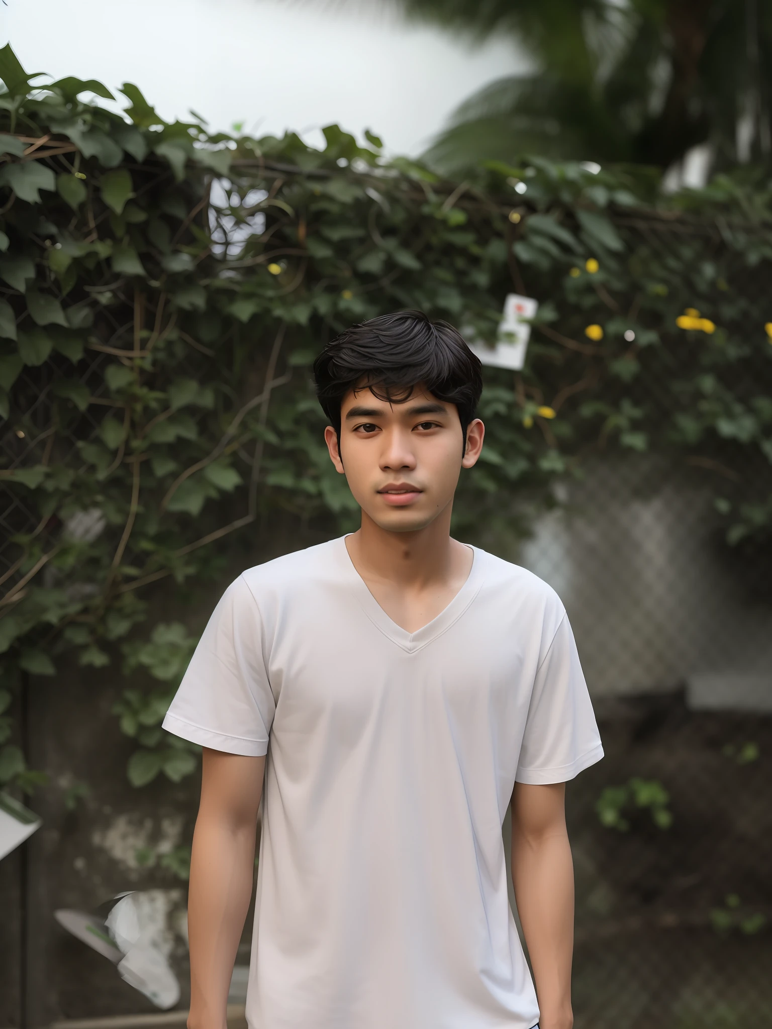 arafed man standing in front of a fence with a skateboard, potrait, 2 7 years old, nivanh chanthara, 2 3 years old, thawan duchanee, around 1 9 years old, photo portrait, protrait, 2 2 years old, with short hair, mid shot portrait, ramil sunga, bao pham