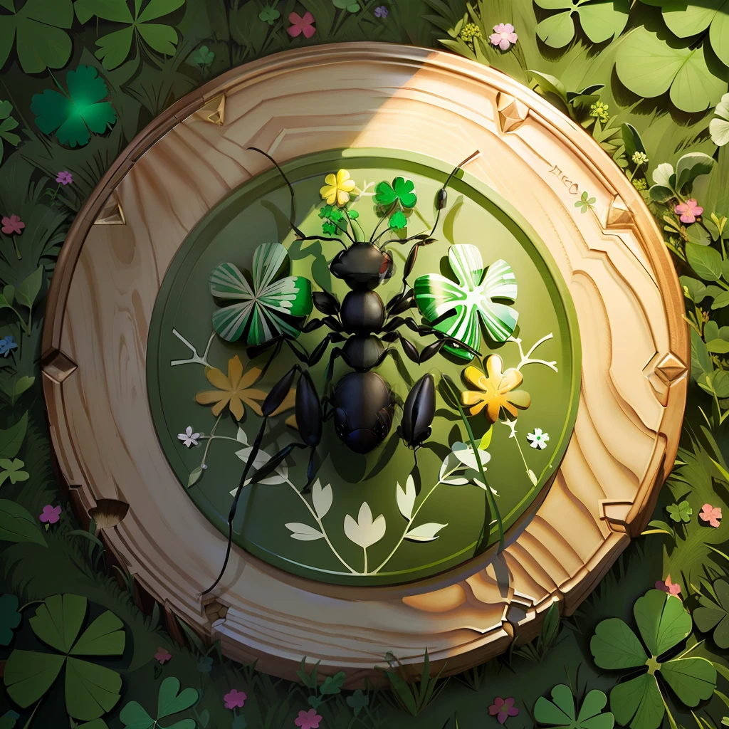ant emblem with clover