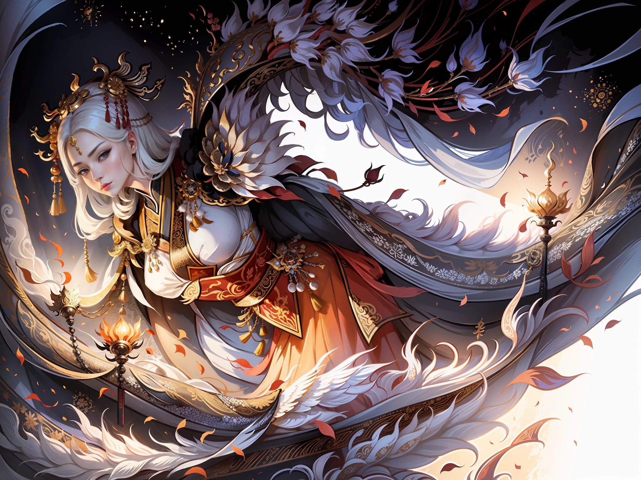 A female emperor, ancient Chinese imperial robes, majestic and domineering, curvaceous figure, phoenix eyes, sunshine, clear face, clean white background, masterpiece, super detail, movie composition, ultra hd, high quality, extremely detailed, official art, uniform 8k wallpaper, super detail, 32k -- v 6