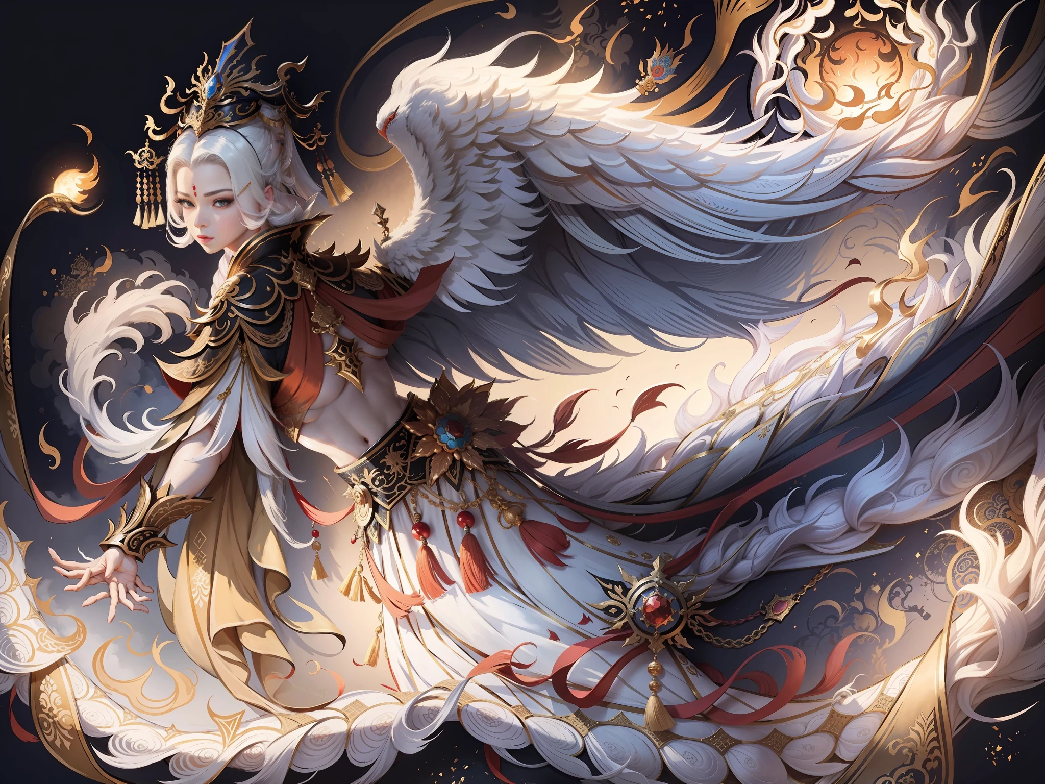A female emperor, ancient Chinese imperial robes, majestic and domineering, curvaceous figure, phoenix eyes, sunshine, clear face, clean white background, masterpiece, super detail, movie composition, ultra hd, high quality, extremely detailed, official art, uniform 8k wallpaper, super detail, 32k -- v 6