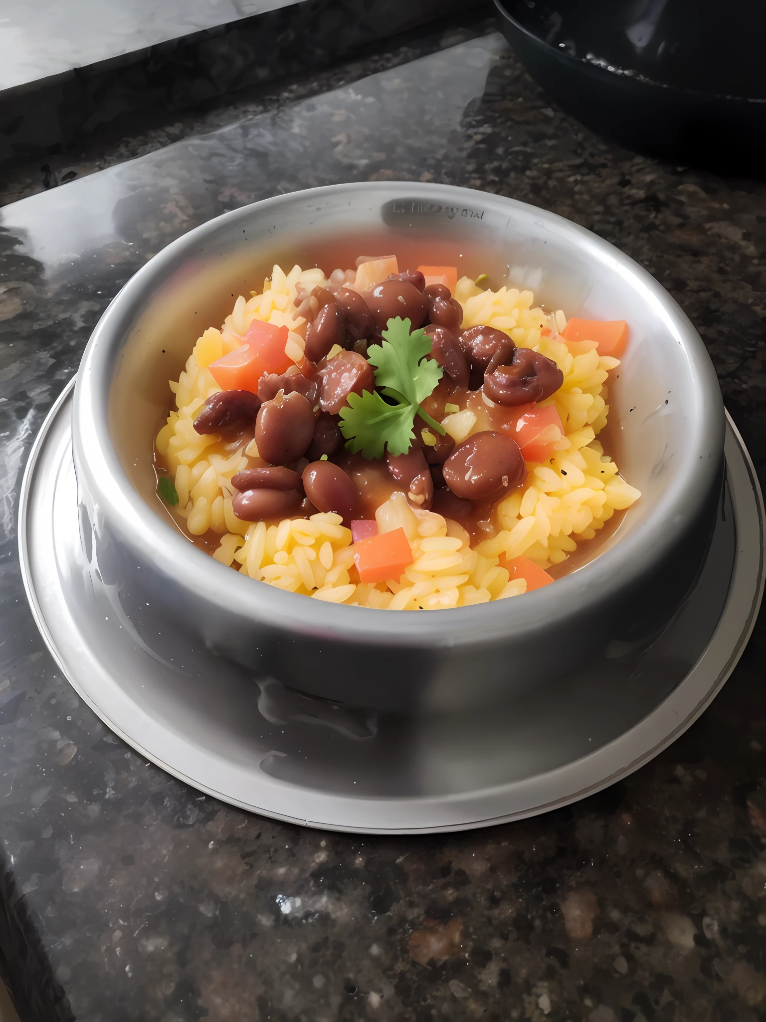 there is a bowl of food that is sitting on a counter, canned dog food on a plate, bowl filled with food, yummy, healthy, recipe, misty, by Whitney Sherman, yum, stew, beans, dish, savory, wok, chicken, by Judith Gutierrez, miko, gourmet, stuffed, cuisine, warm, by Matt Cavotta, by Jaime Jones