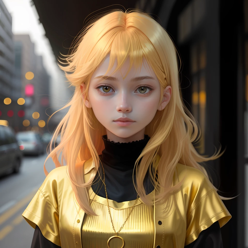 a girl with gold hair
