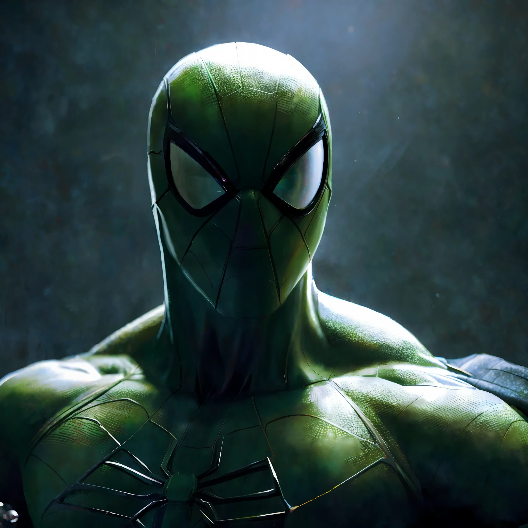 Spider - Man in red suit on black background, rendered in SFM, Spider-Man portrait, fantastic expressions, 8K rendering, high detail iconic characters, super renderings rendered in octane rate, futuristic style Spider-Man, realistic fan art, highly detailed spider-man, super detailed rendering, super detailed octane rendering, marvel characters, marvel style, marvel concept art