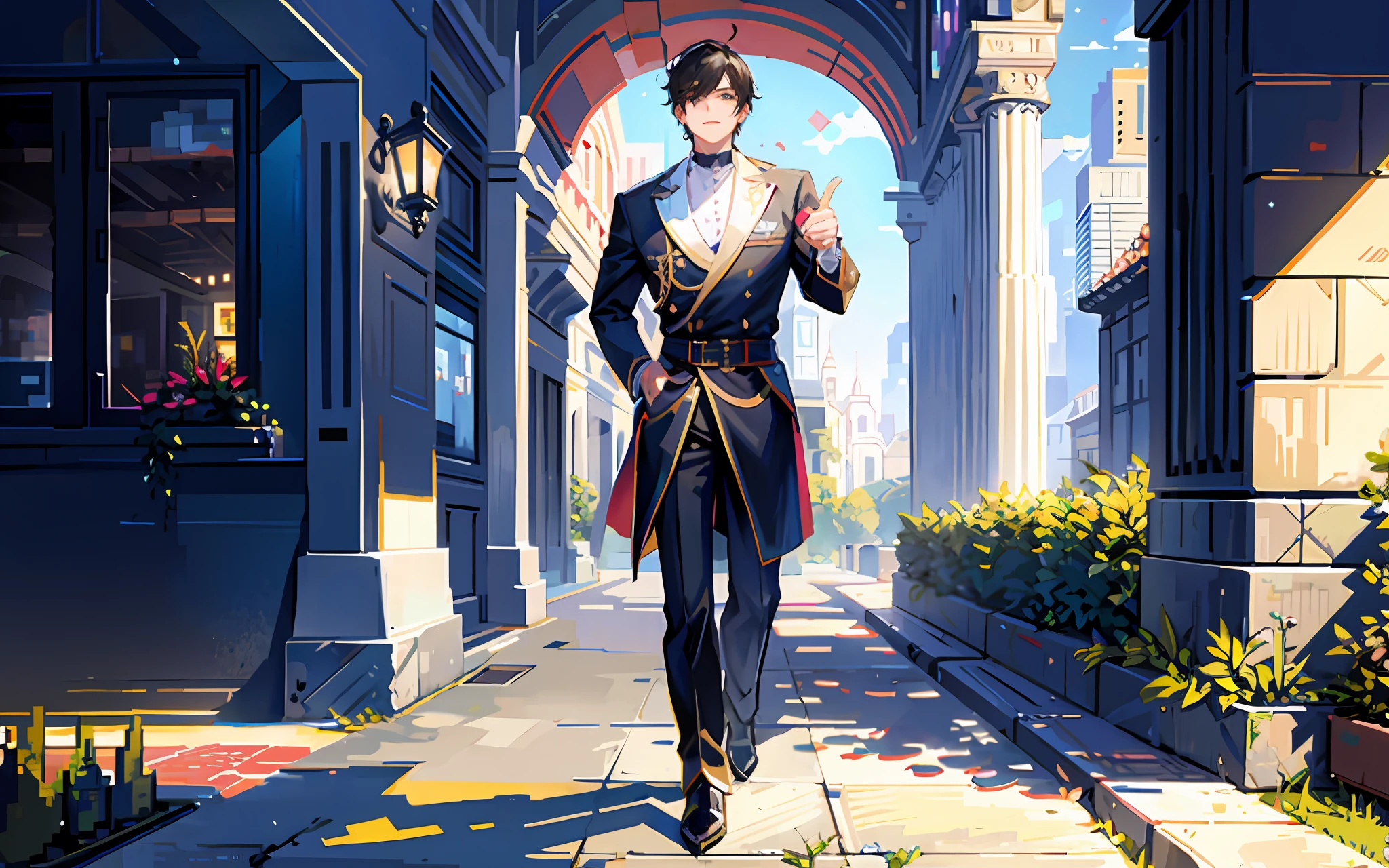 (masterpiece, top quality, best quality), pixel, pixel art, 1boy, full body,