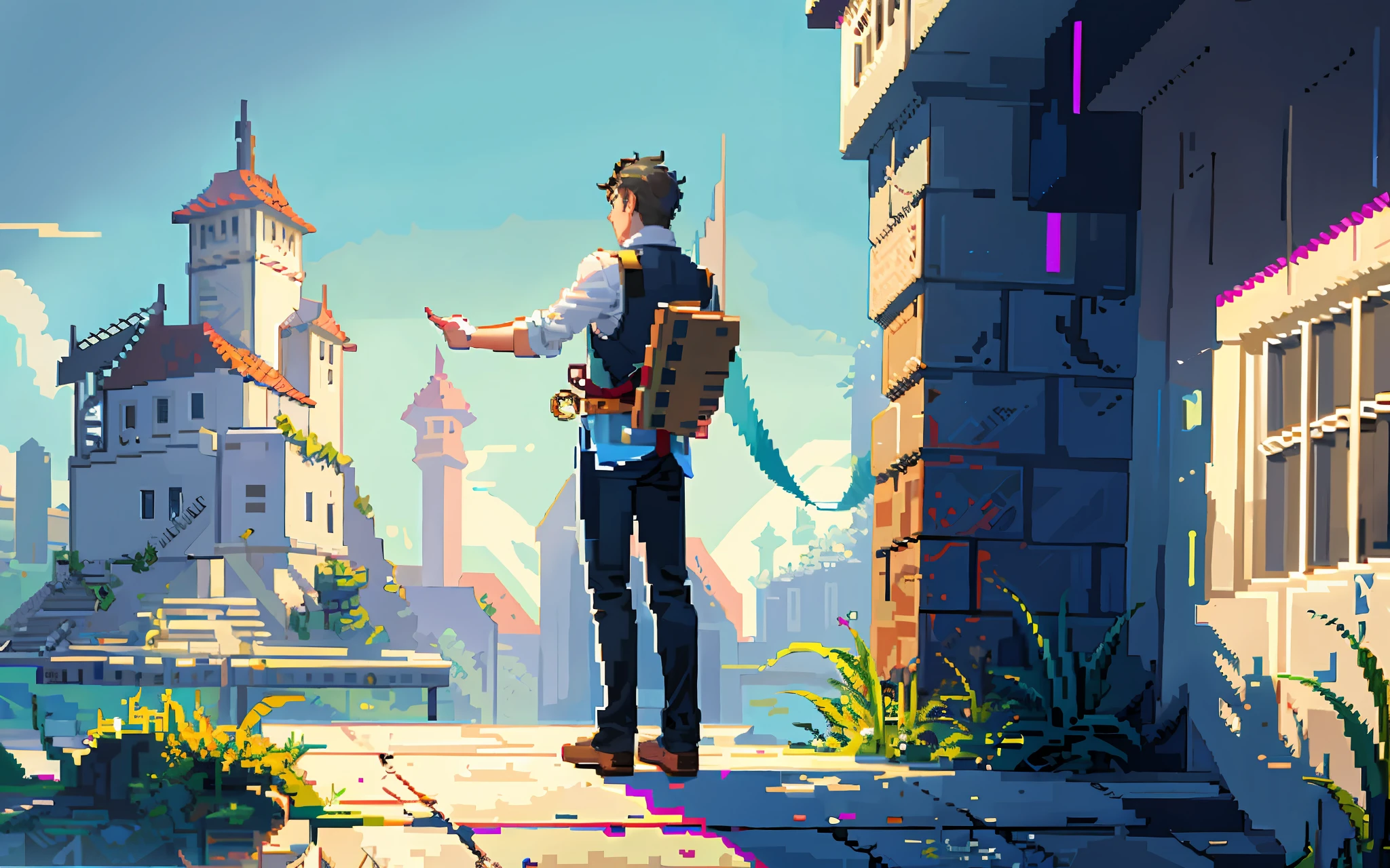 (masterpiece, top quality, best quality), pixel, pixel art, 1boy, full body,