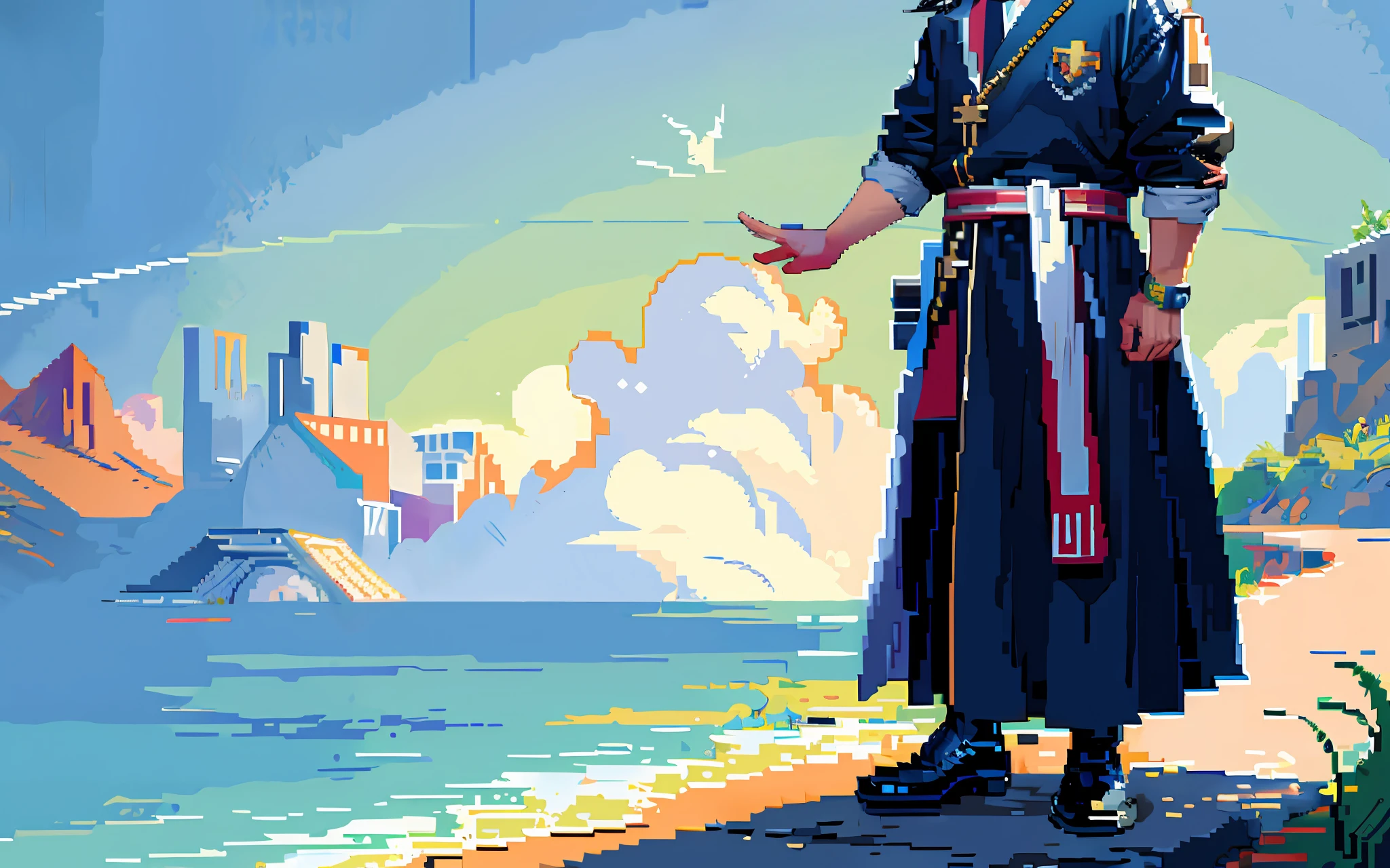 (masterpiece, top quality, best quality), pixel, pixel art, 1boy, full body,