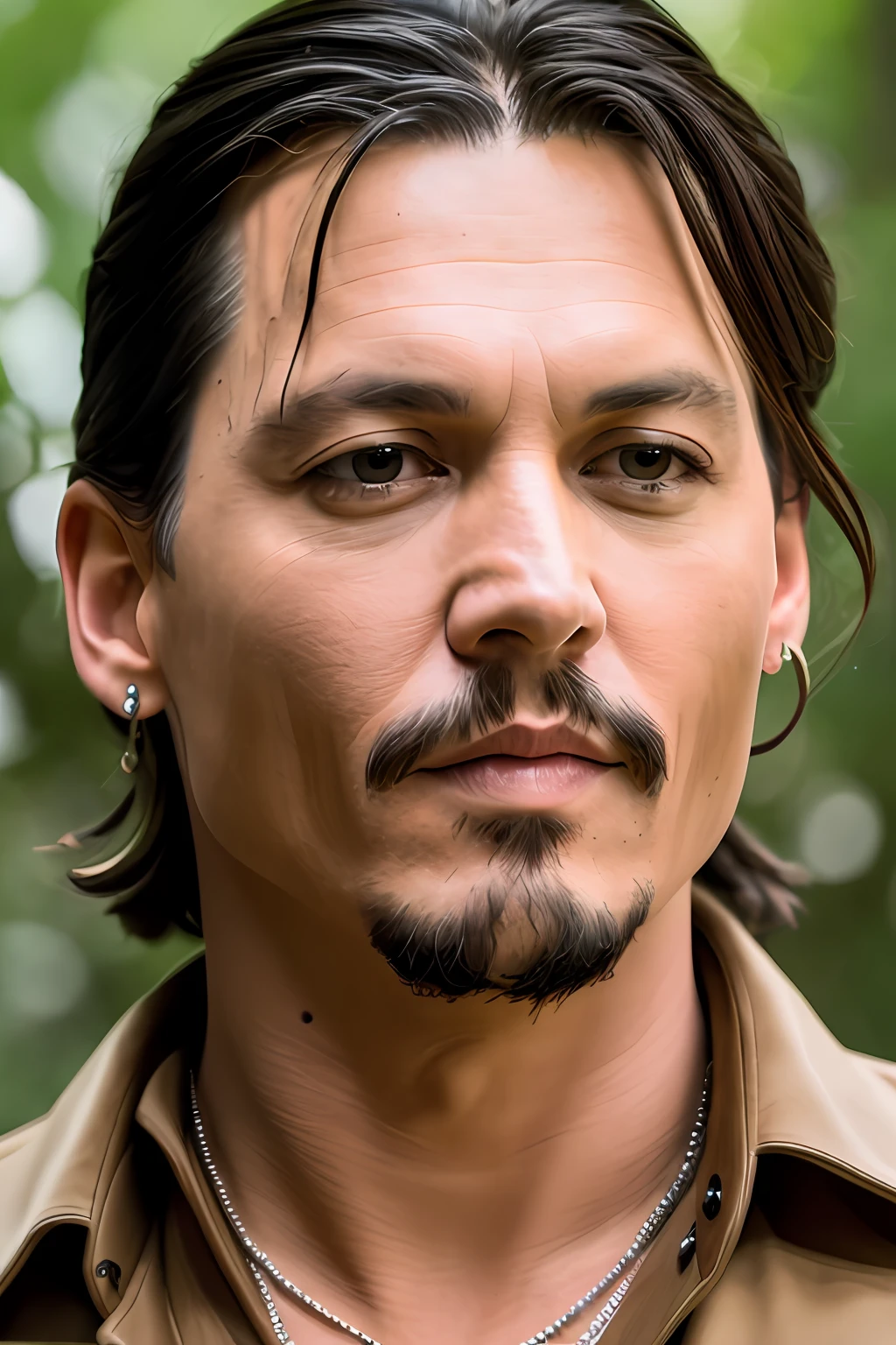 Masterpiece, Johnny Depp Walks Through the Jungle (Night of Fireflies), (High Detail: 1 1), Rough Face, Natural Skin, High Quality, NSFW, Beautiful Eyes, (Detailed Face and Eyes), (Face :1 2), noise, extra, real photo, PSD, light film photography, sharp focus, contrast lighting, detailed skin, high resolution 8k, crazy detail, realistic, professional photography, 8k UHD, DSLR, soft light , high quality, film grain, Fujifilm XT3