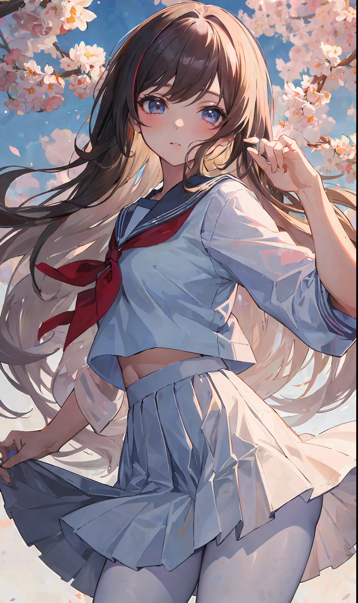 (((masterpiece))),((best quality)),detailed,1girl,serafuku,white_pantyhose --v 6