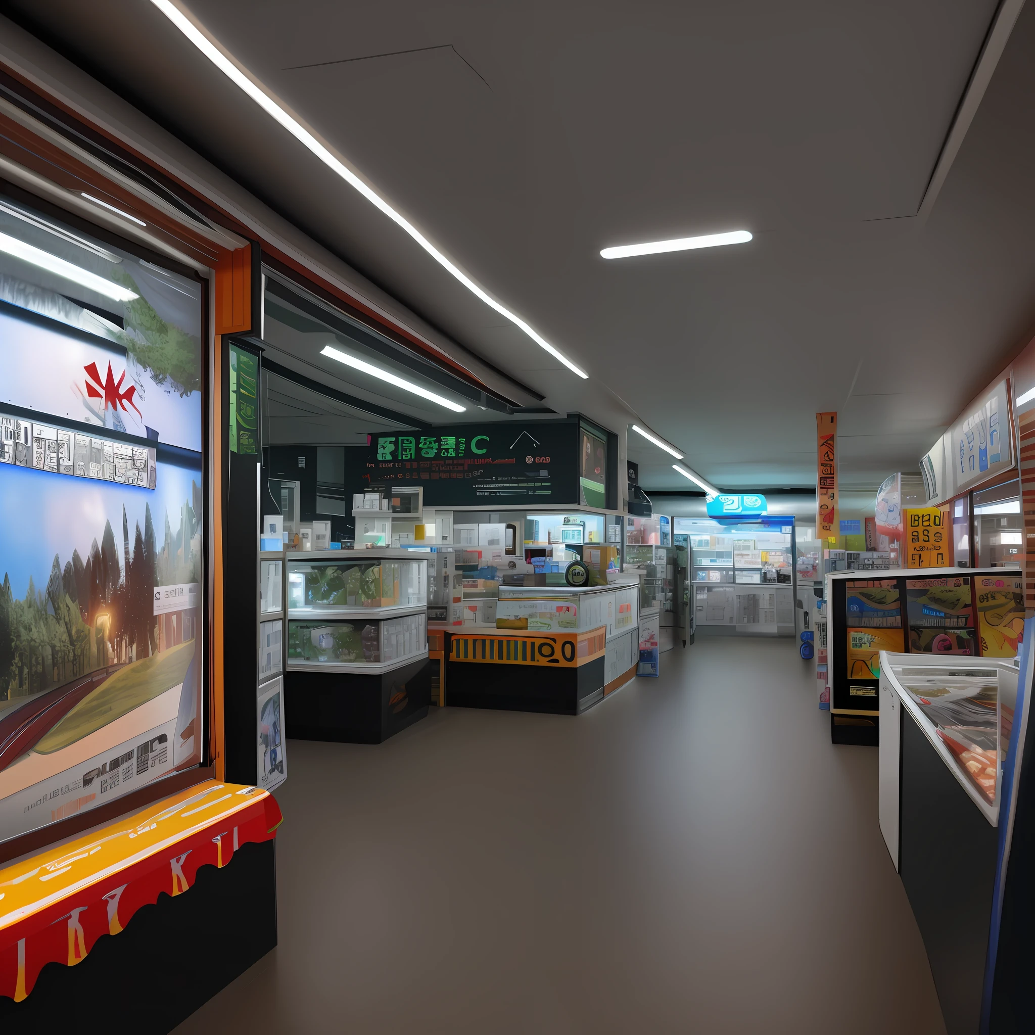 Masterpiece, top quality, high quality, highly detailed CG unity 8k wallpapers, award-winning photos, bokeh, depth of field, HDR, movie poster set in a zombie-like convenience store