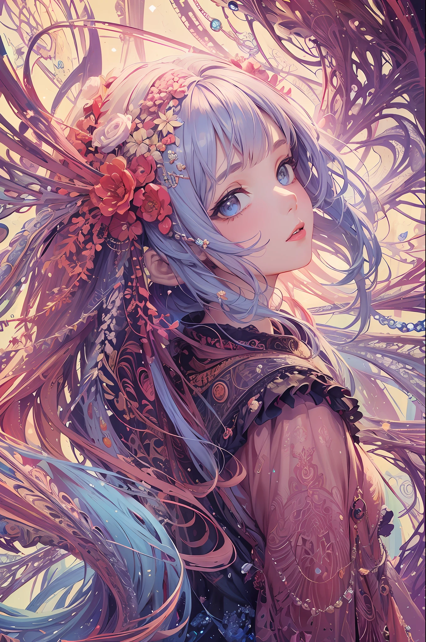 (masterpiece, top quality, best quality, official art, beautiful and aesthetic:1.2), (1girl:1.3), (fractal art:1.3),