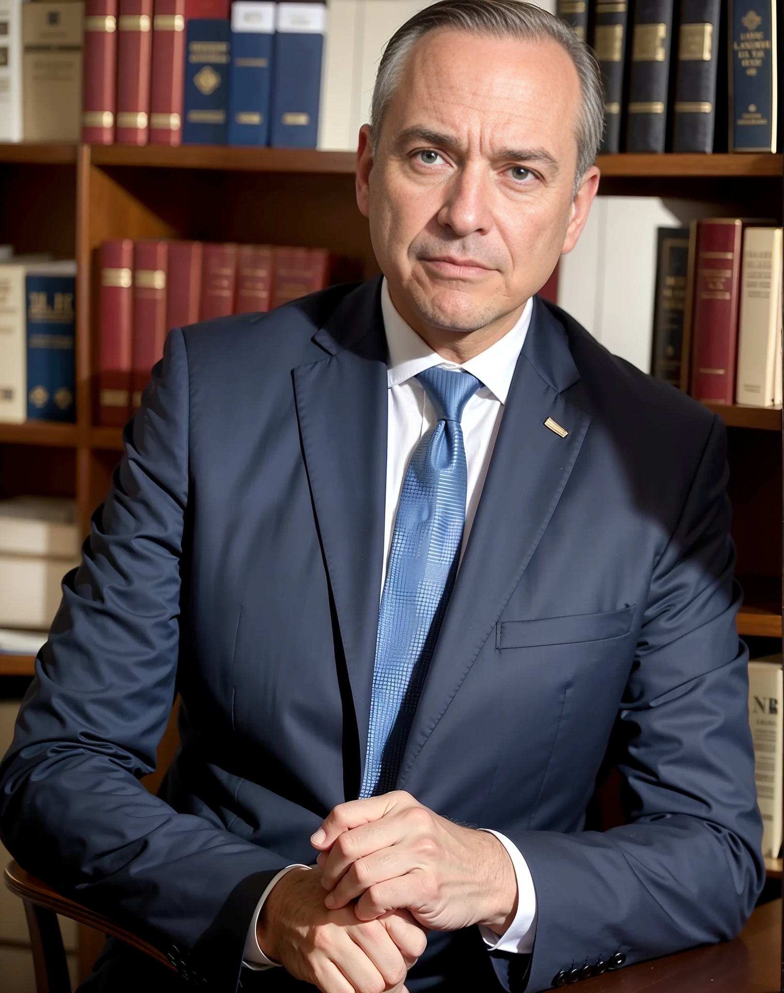 middle-aged man in a suit, lawyer