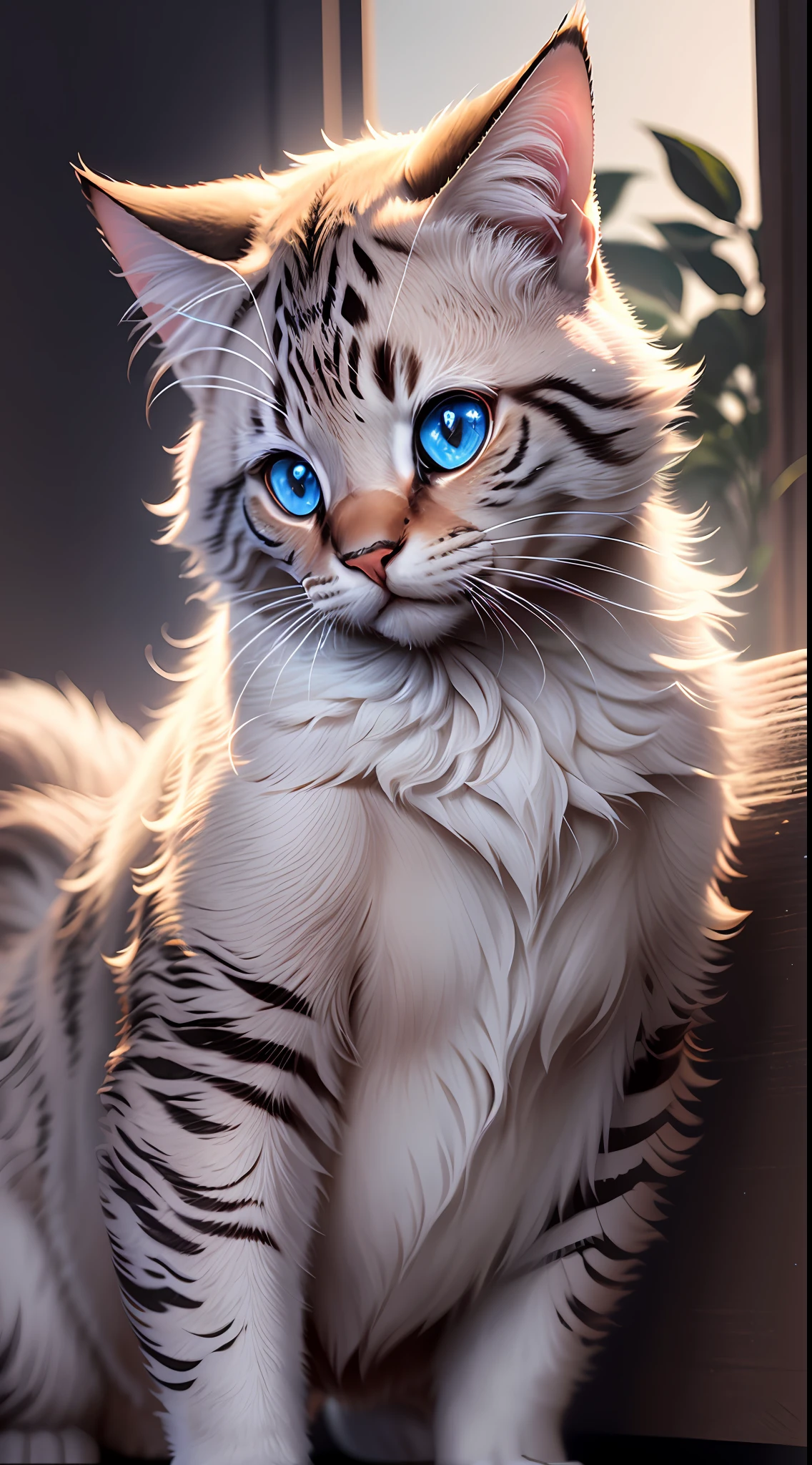 Um gatinho fofo, (((vestindo terno: 1, 5))), heart-shaped pupils, smile, grin, high detail, Conceptual art, Renaissance, chiaroscuro, depth of field, cinematic lighting, glowing light, god rays, bloom, chromatic aberration abuse, scanlines, scanlines, scanlines, image fill, silhouette, afterimage, UHD, anatomically correct, masterpiece, best quality, 8k