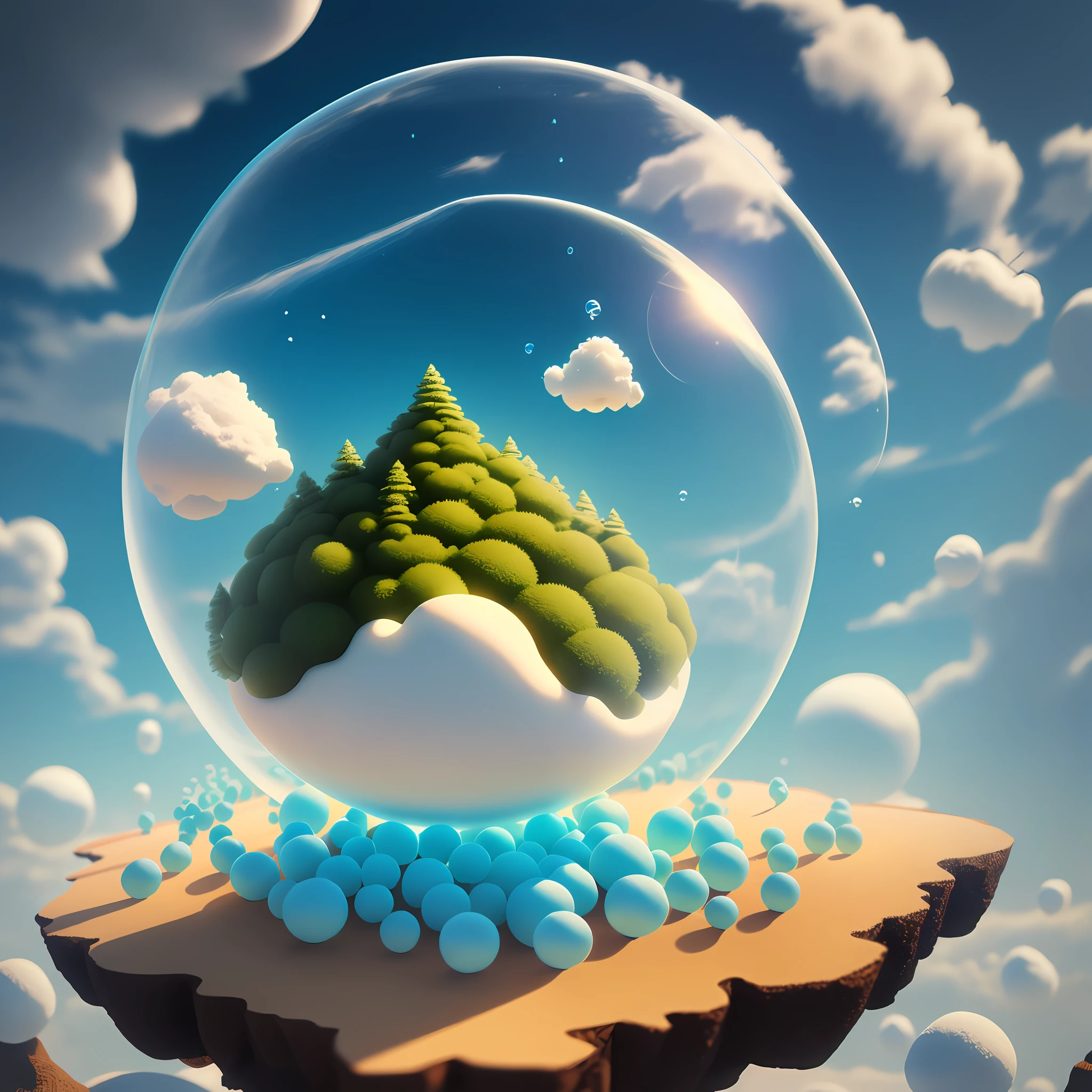 Anthill, air marshmallow shape, bubbles, detail, fantasy, 4k