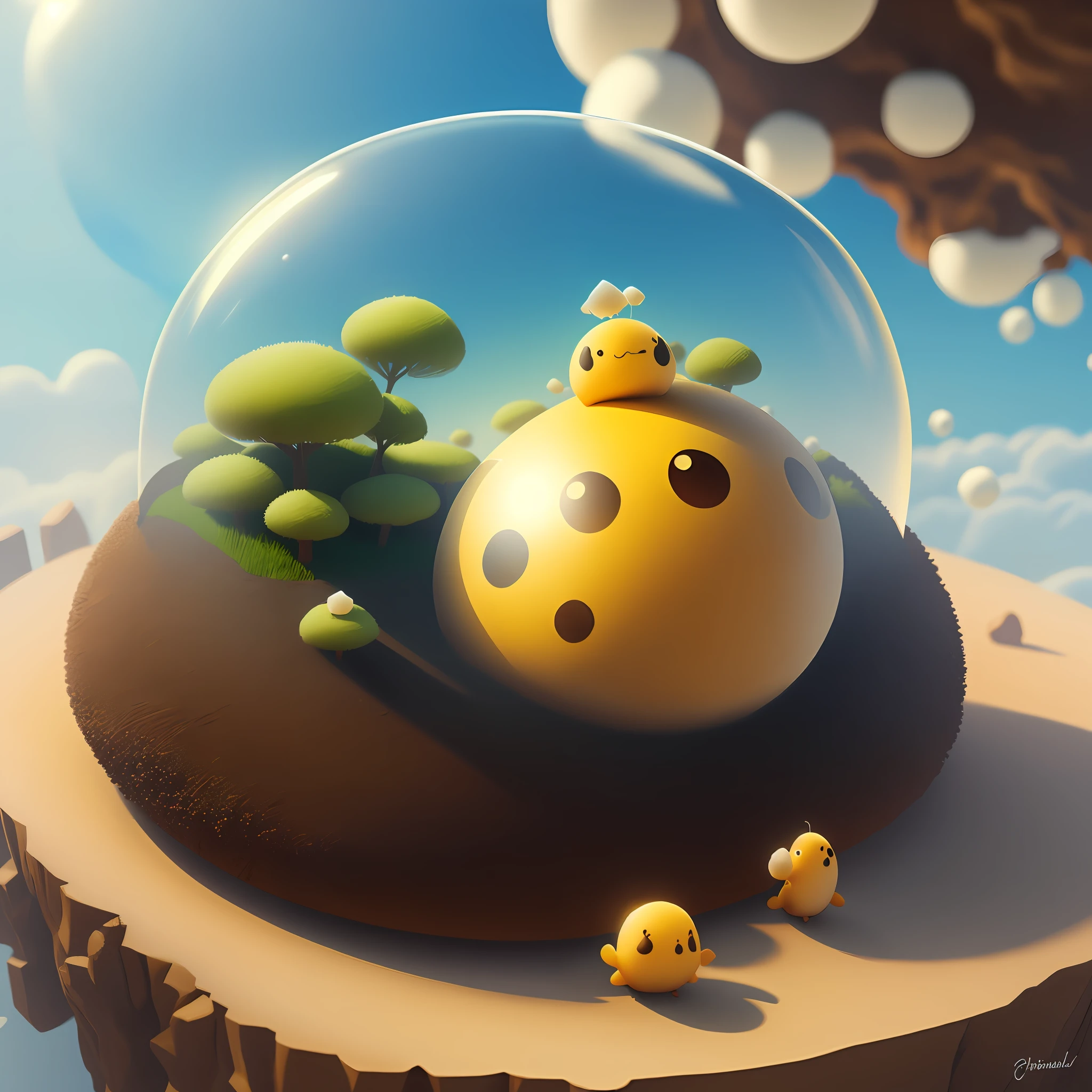 Anthill, air marshmallow shape, bubbles, detail, fantasy, 4k