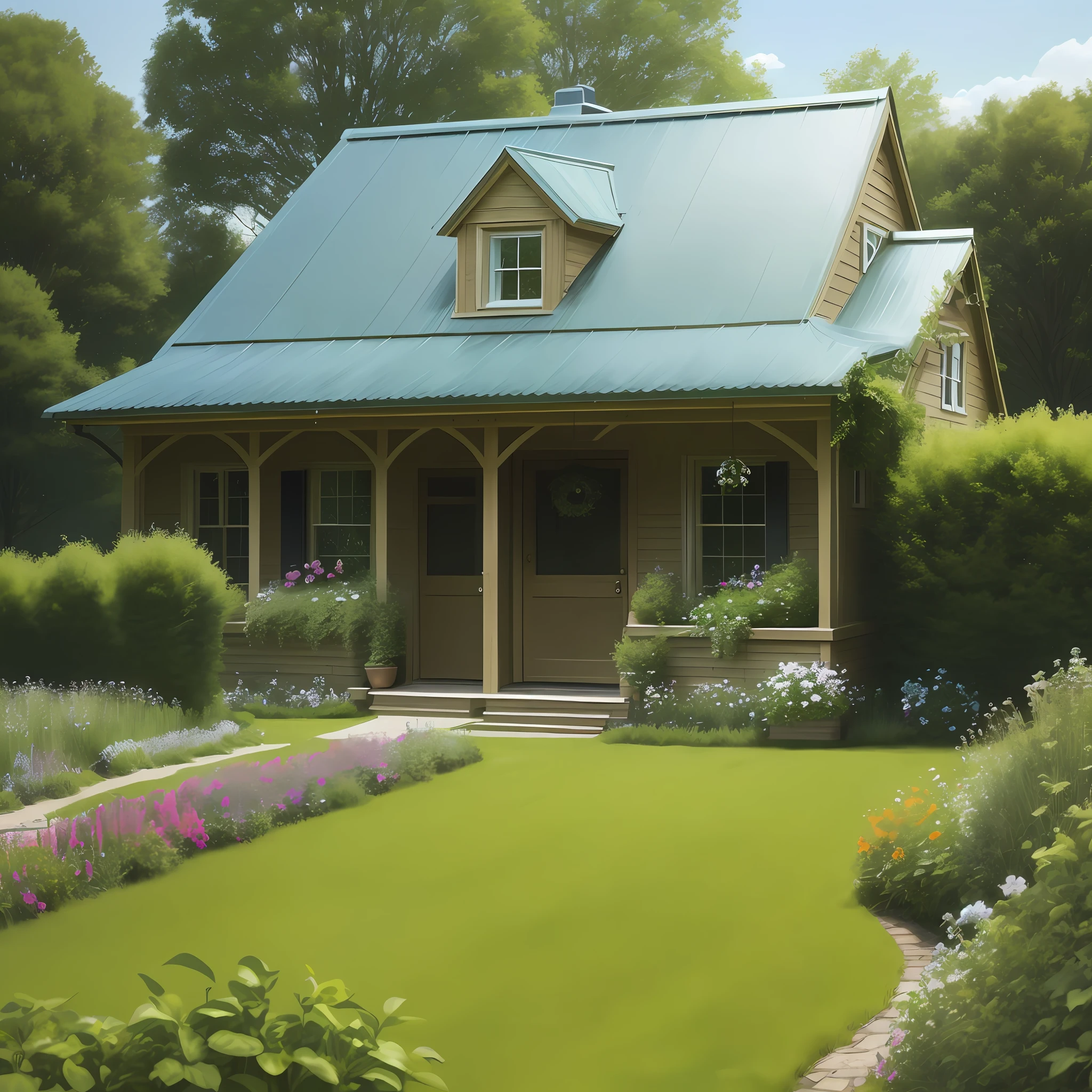 The open space outside the grass house was planted with many herbs, and the medicinal fragrance was overflowing. perspective