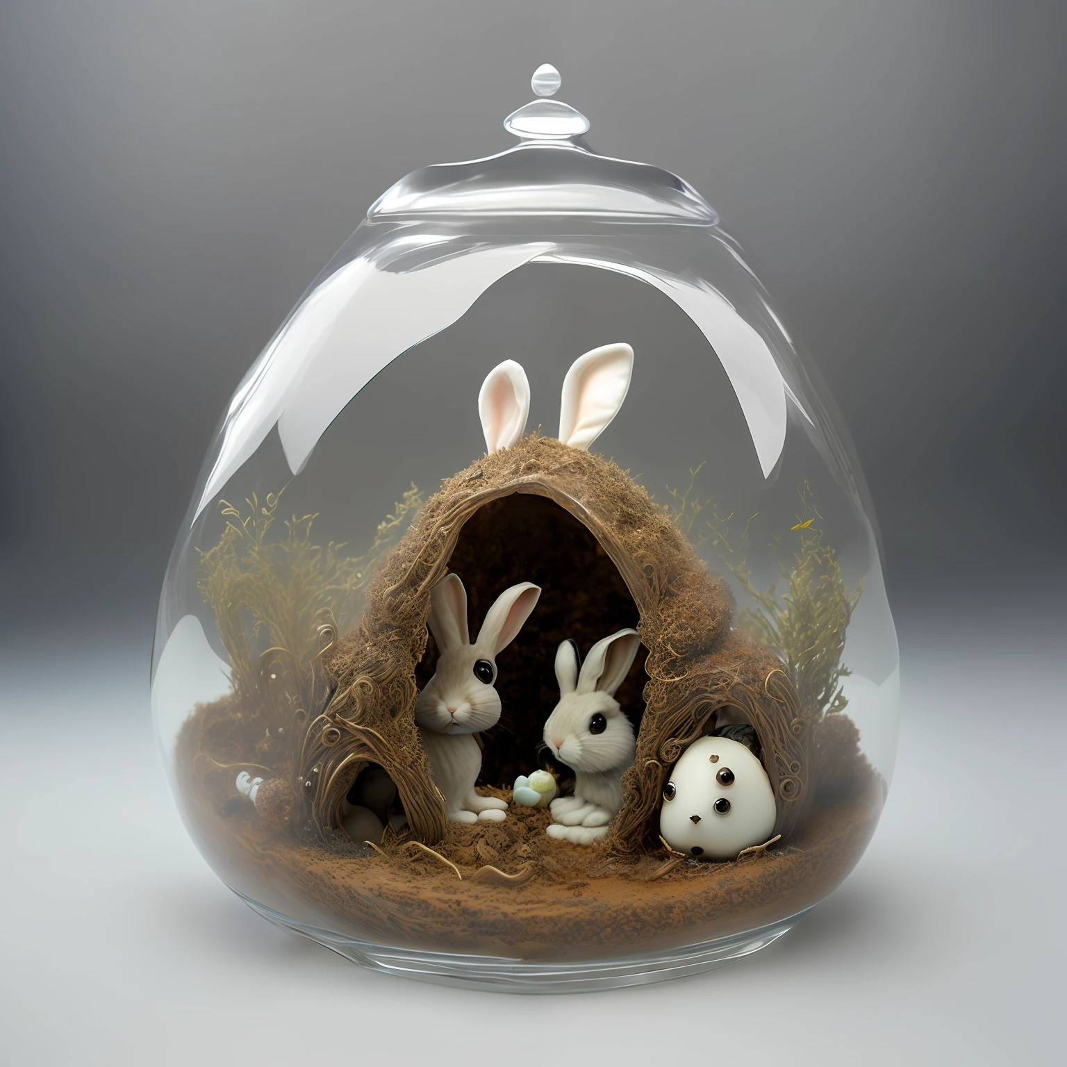 glass others fantasy anthill, bunny remains inside,