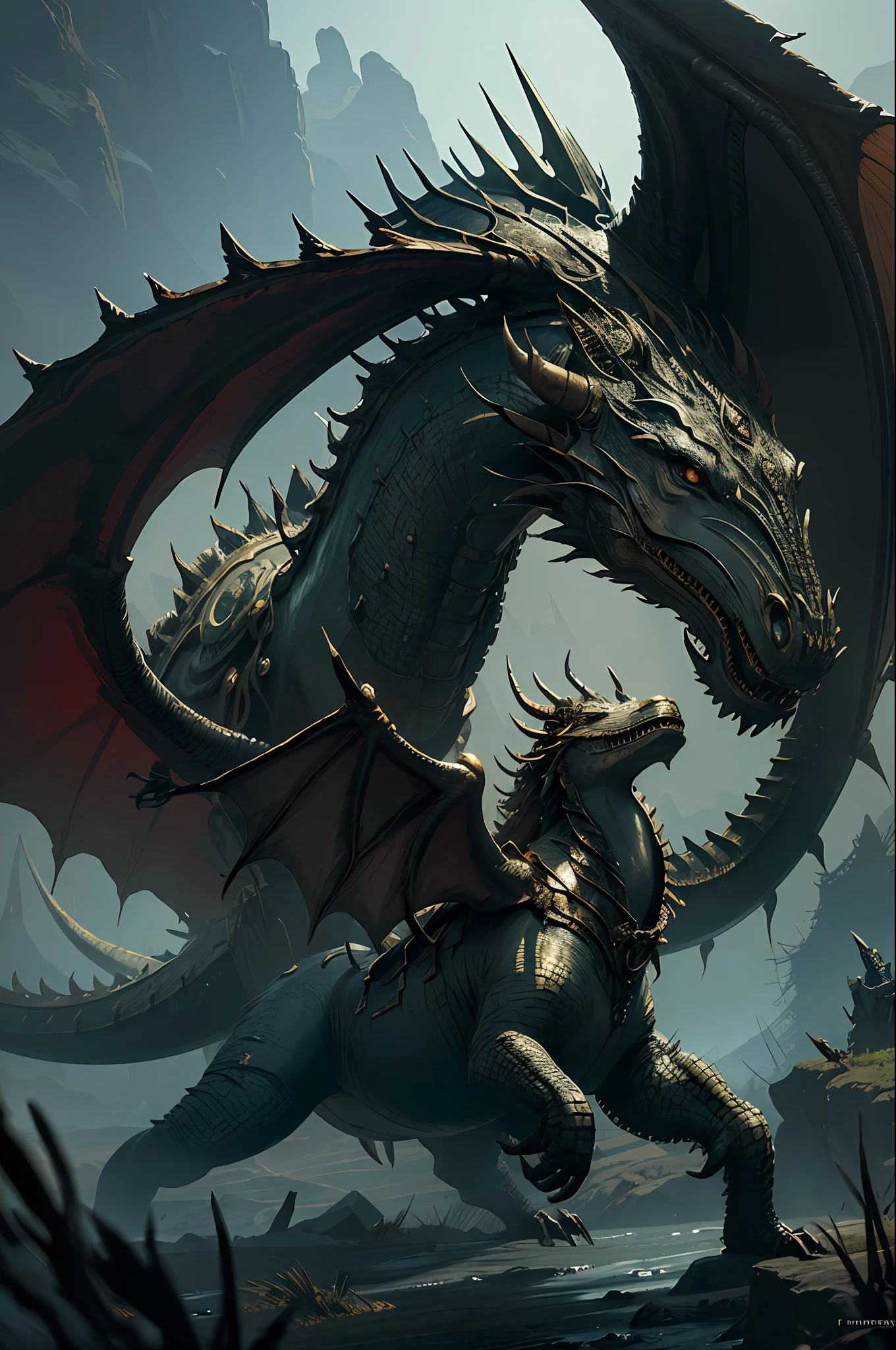 A castle (total war Warhammer) of dragons , Subtle narrative, enigmatic atmosphere, atmospheric perspective, fluid movement, ethereal quality, solo, low fantasy, vivid brushstrokes, striking composition, psychedelic images, night, dynamic lights, ancient china style