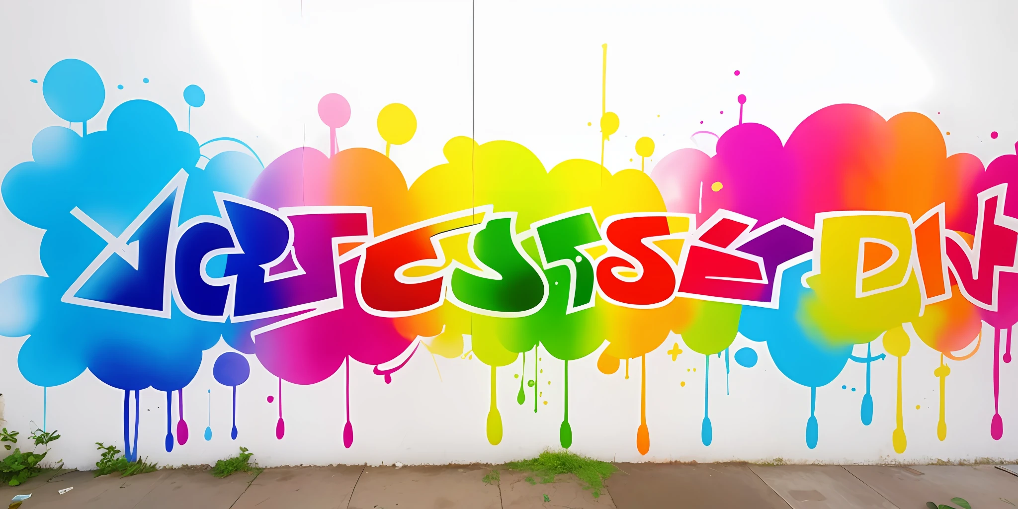 Graffiti street art, masterpiece, artwork, perfect work, graffiti art, drawing of a flower, on a white wall, highlighting the beautiful drawing, graffiti, with vibrant colors in light, soft, simple brushstrokes.