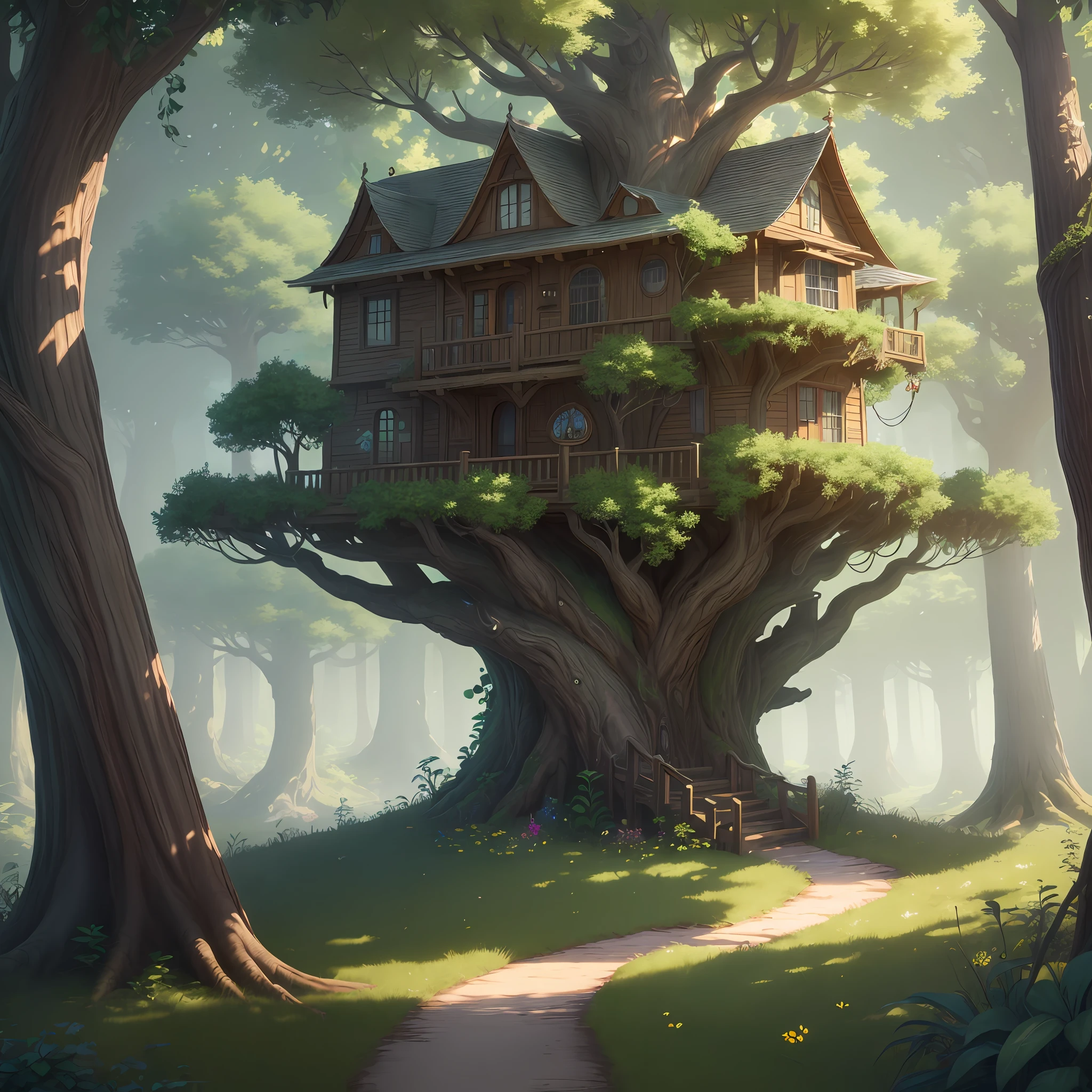 (((Masterpiece))), best quality, ultra-detailed CG unity 8k wallpaper, treehouse