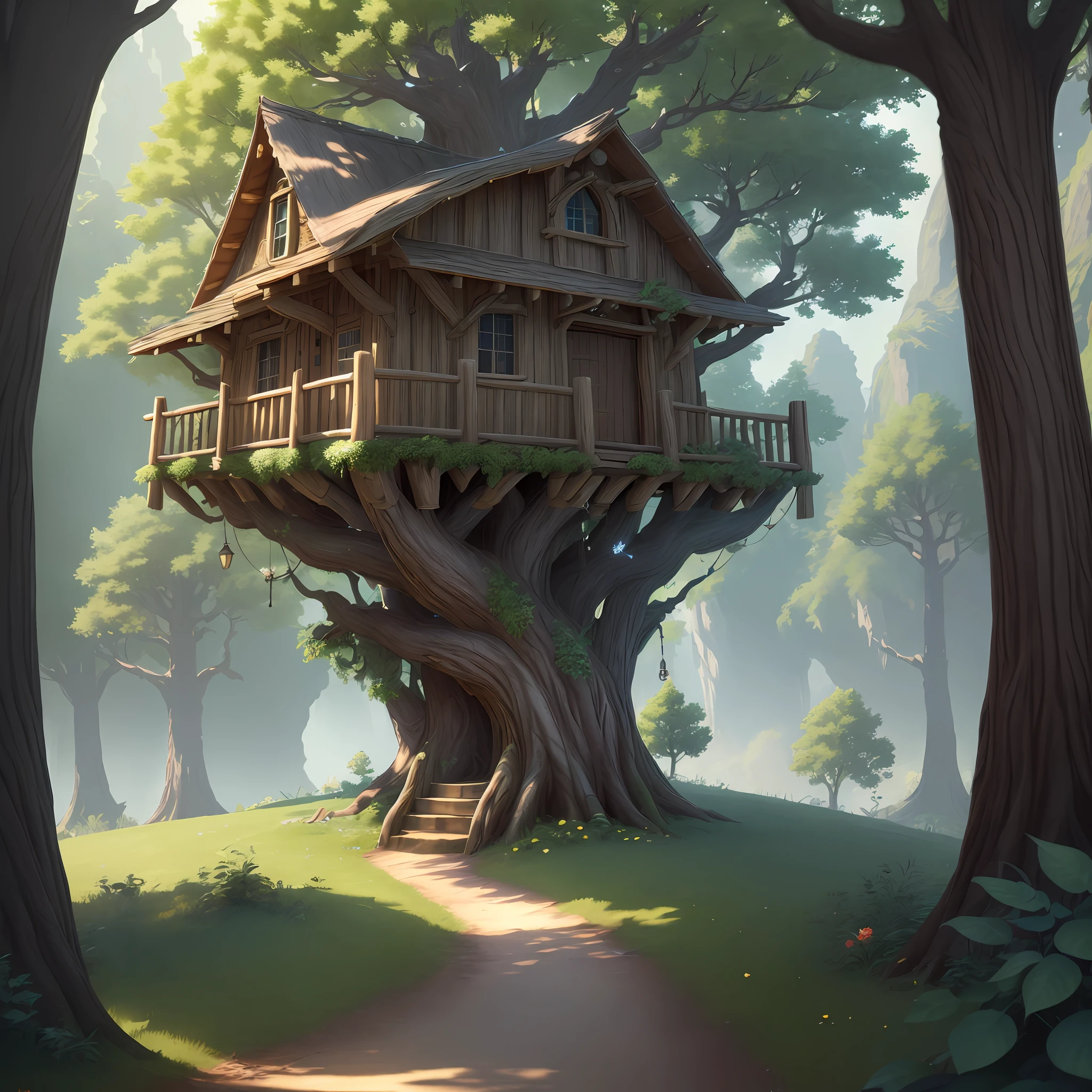 (((Masterpiece))), best quality, ultra-detailed CG unity 8k wallpaper, treehouse