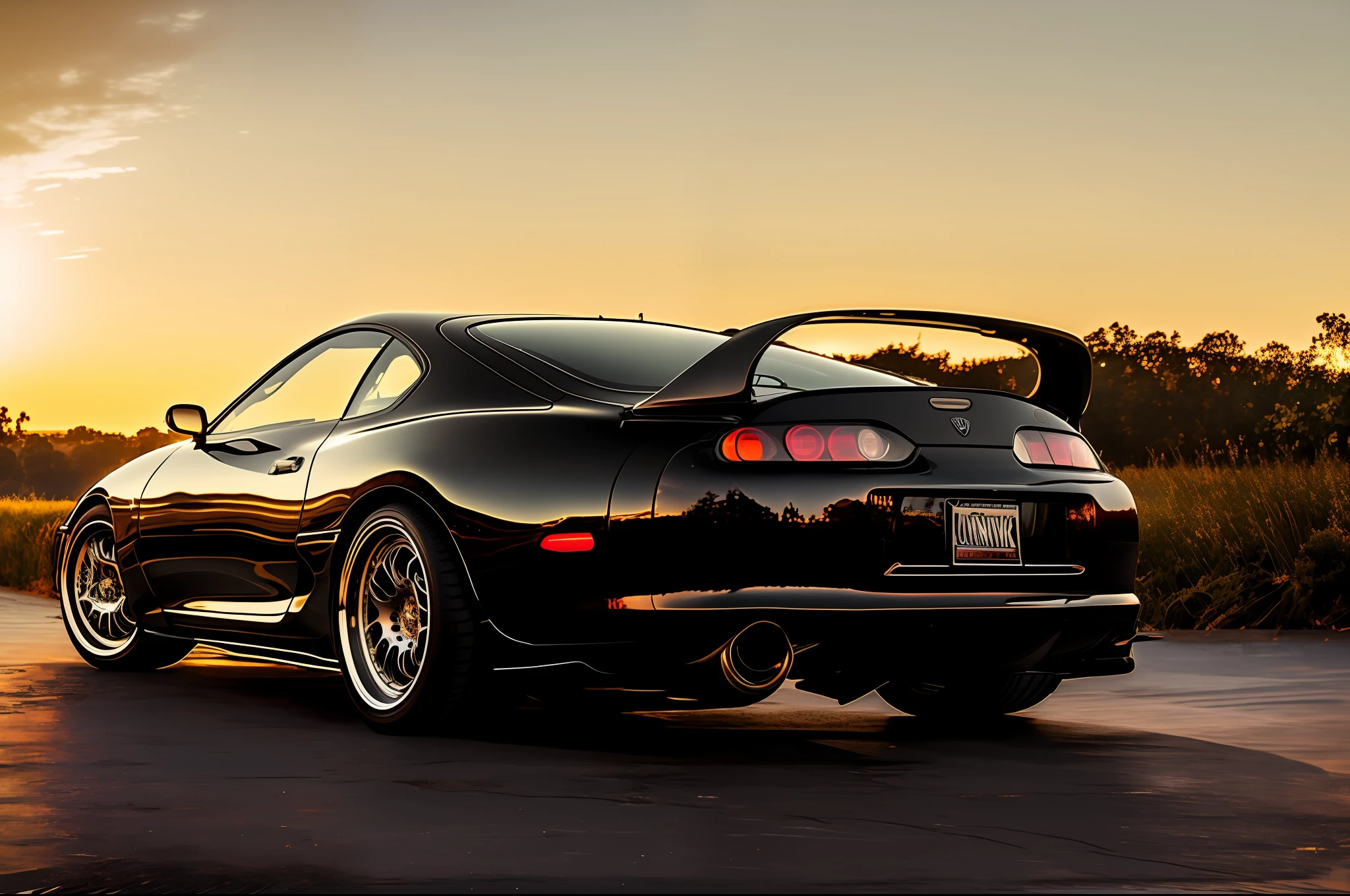 (nvinkpunk:1.2) (snthwve style:0.8) VAL1 mk4Supra VAL2, lightwave, sunset, intricate, highly detailed
