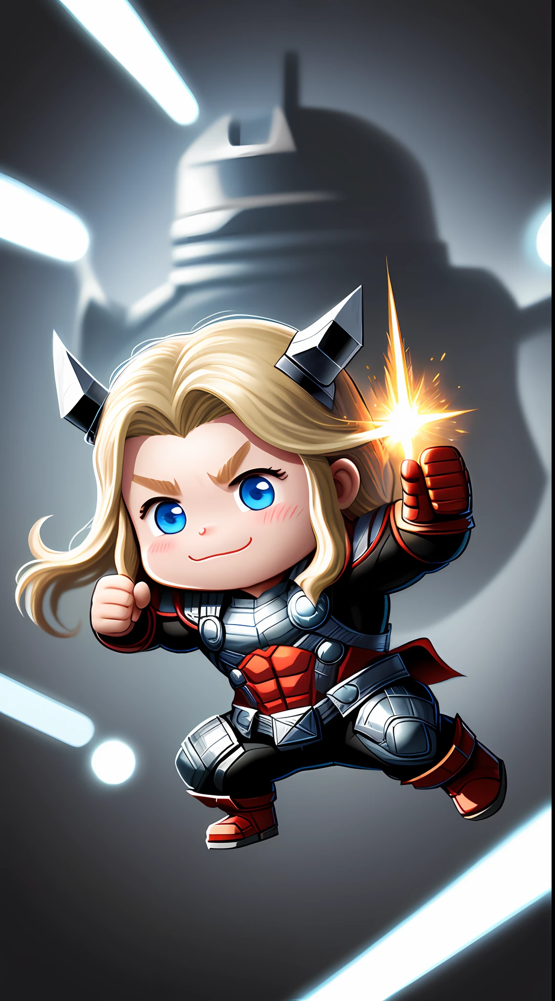 Mini miniature illustration humanoid cute thor zoom super detalhado Marvel HD