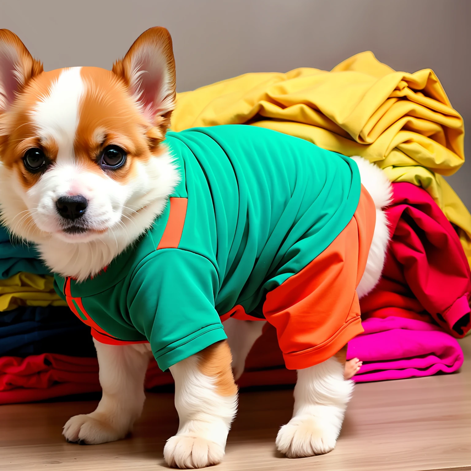 Baby dog with clothes
