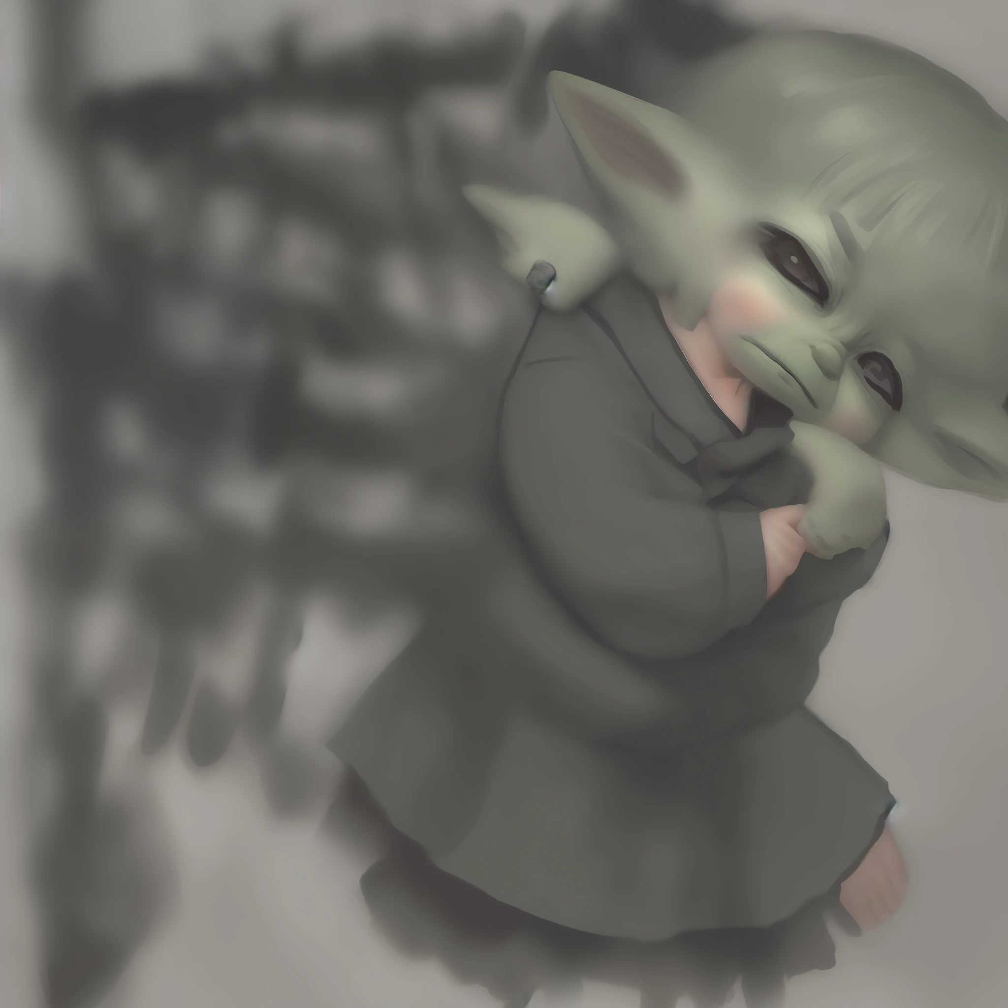 baby yoda with dark vader clothes