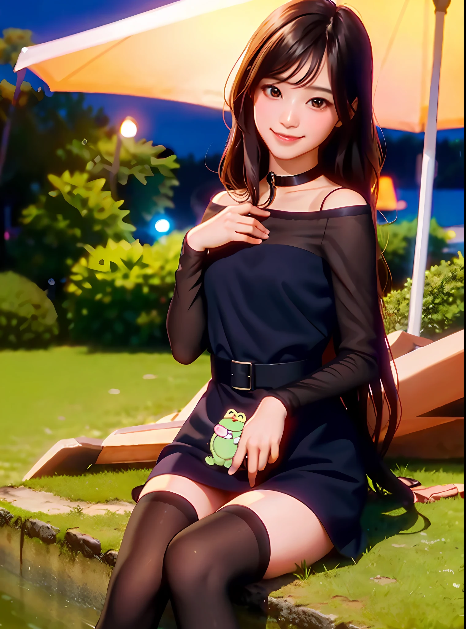 8K, Best Quality, Masterpiece: 1.2), Super Detail, 1 Girl, Cute, Indie, Beautiful Details Sky, Detail Cafe, Night, Sit, Date, (Nose Red), Sweet Smile, (Smile: 1.15), (Close Up) Small Breasts, Beautiful Eyes, (Collar: 1.1), Black Dress, Black Stockings, Night, Wet, Professionalwear, Rain, Long Hair, Flowing Hair, NovaFrog Style, Half Nude, Cat