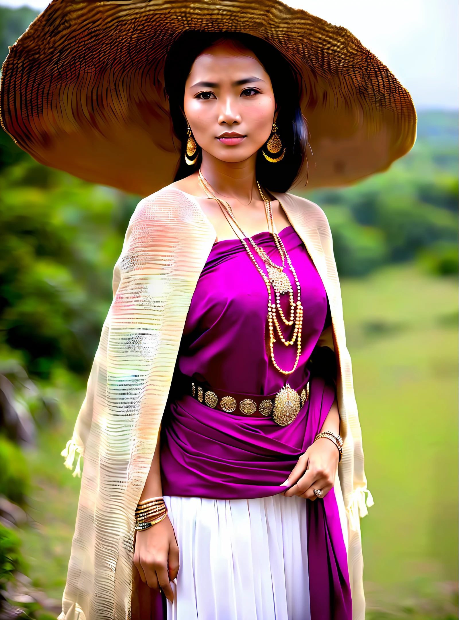 Bolivian woman wearing elegant clothing