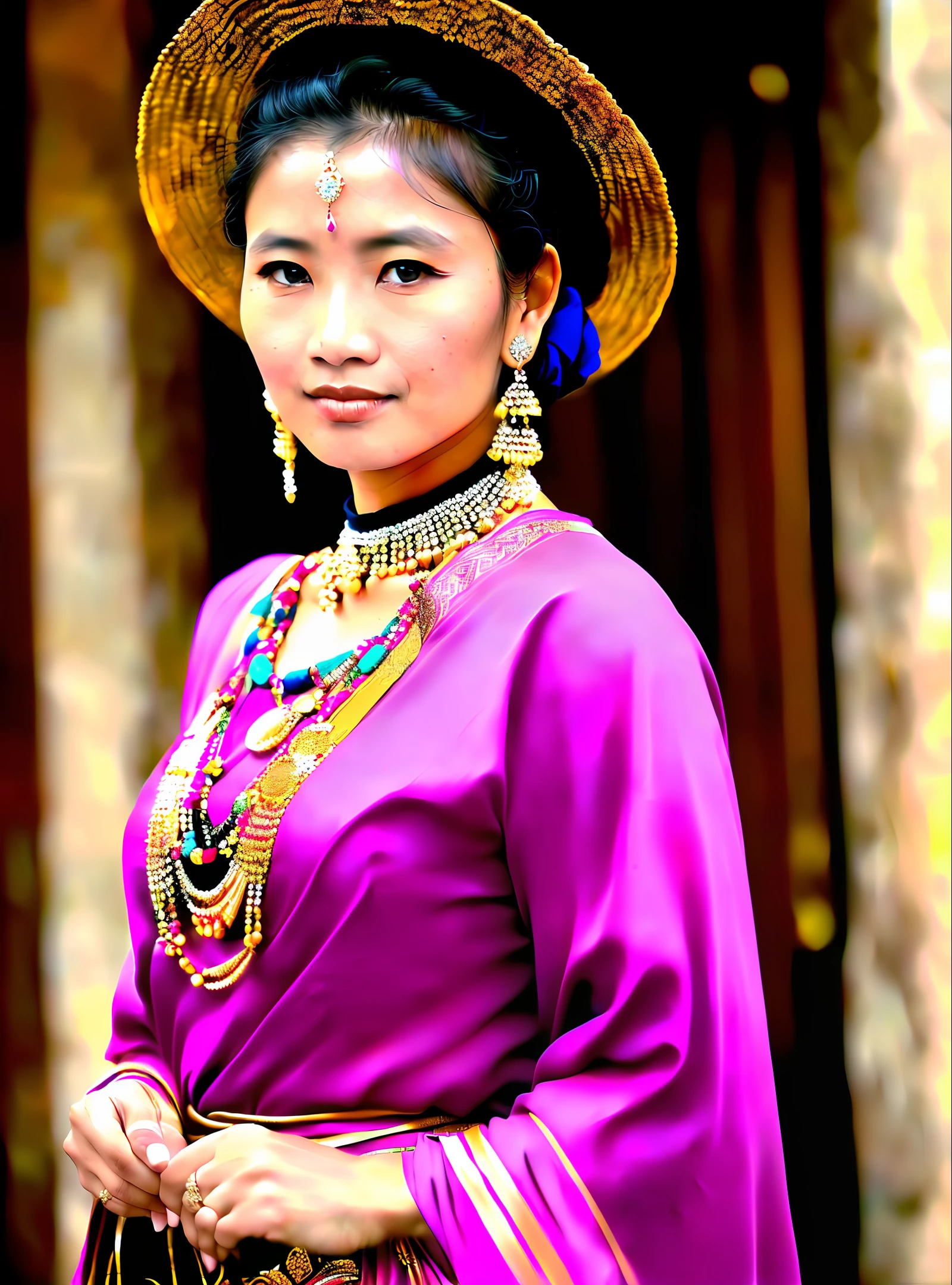 Bolivian woman wearing elegant clothing