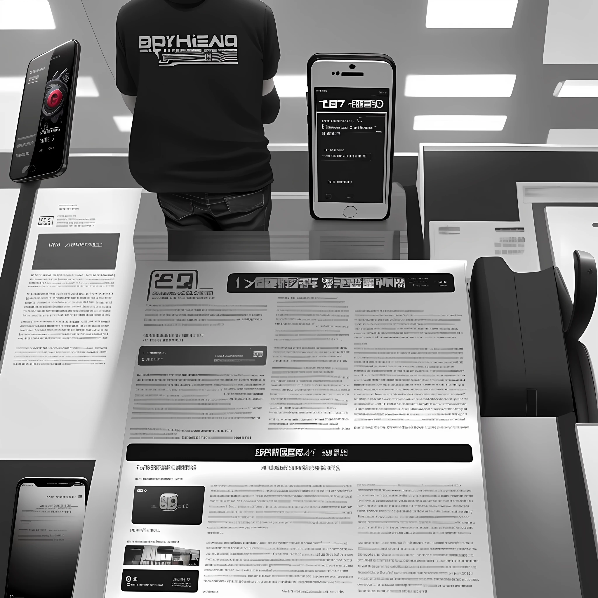 Count the advertising image of a mobile phone, the brand and model of the mobile phone are not limited. Pay attention to details such as copywriting design.